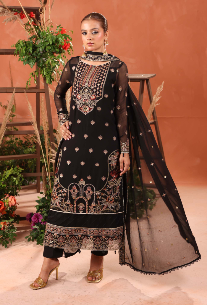 Heer-D05 Organza Pakistani Formal Dresses - Humdum - 1
