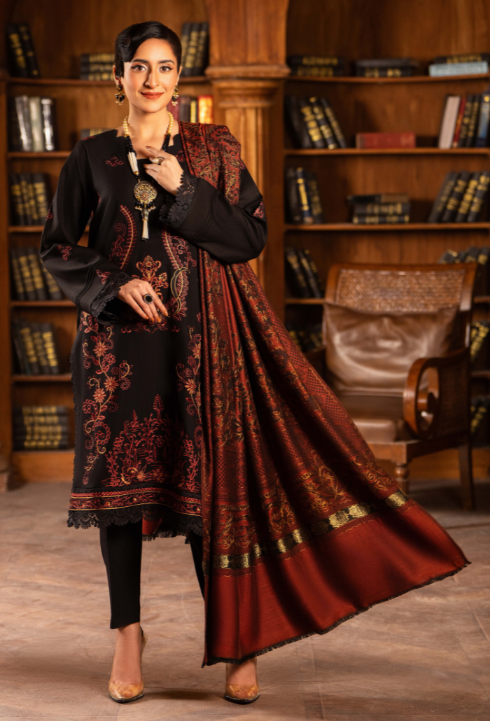 Aaima - D08 Jacquard Pakistani Winter Dresses - Humdum - 3