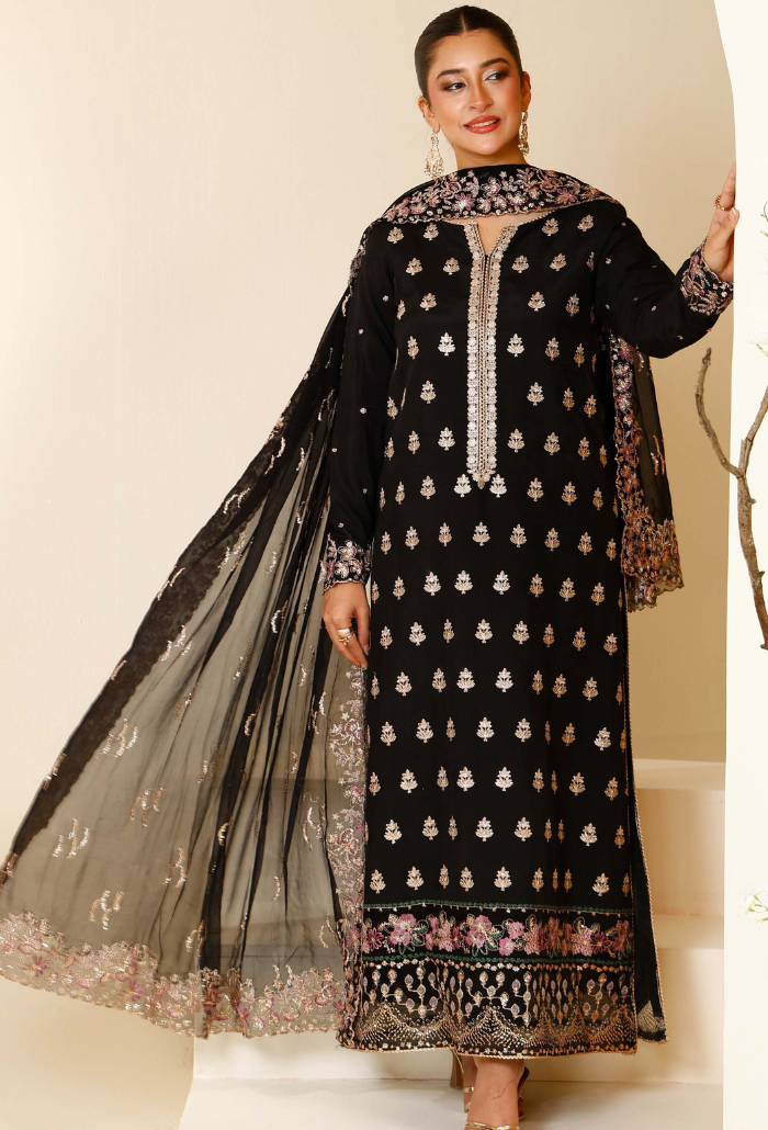 Rabt - D01 Raw Silk Pakistani Formal Dresses - Humdum - 3