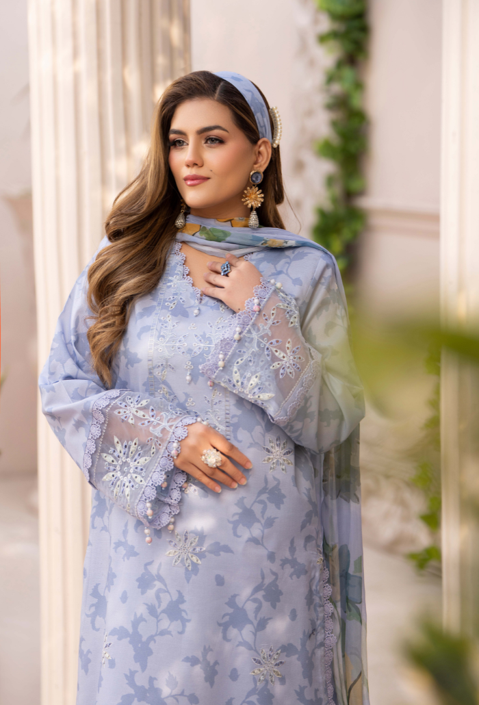 Summer Breeze - D10 Chiffon Pakistani Summer Dresses - Humdum - 3