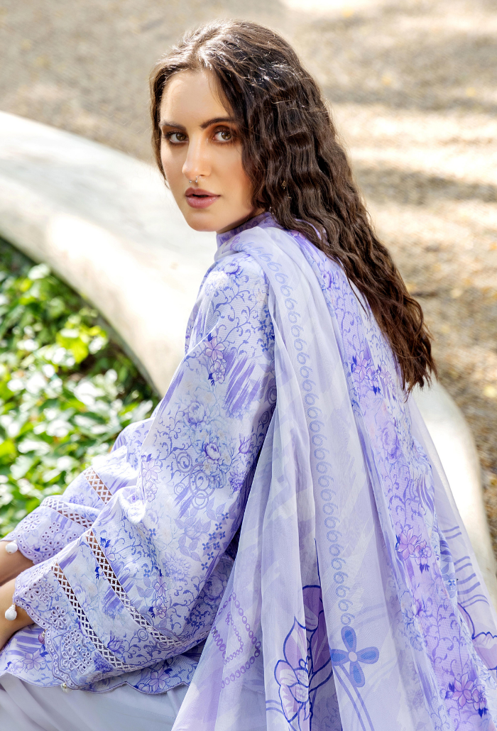 Scenery - Printkari D09 Chiffon Pakistani Summer Dresses - Humdum - 5