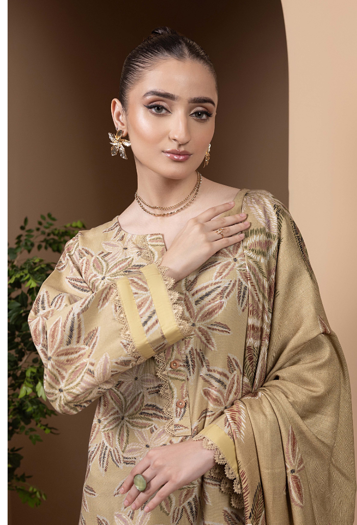 Zara - D03 Khaddar Pakistani Winter Dresses - Humdum - 4