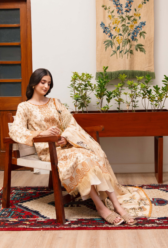LAIBA - D04 Organza Pakistani Winter Dresses - Humdum - 3