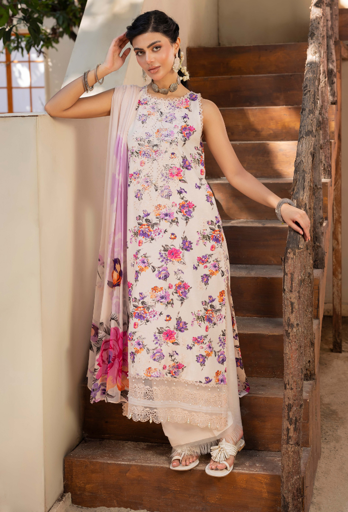 Zaiba - D09 Chiffon Pakistani Winter Dresses - Humdum - 1