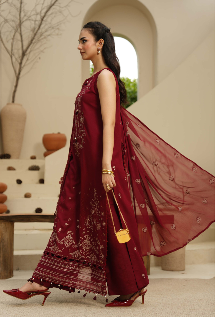 Mushak - D01 Chiffon Pakistani Winter Dresses - Humdum - 2