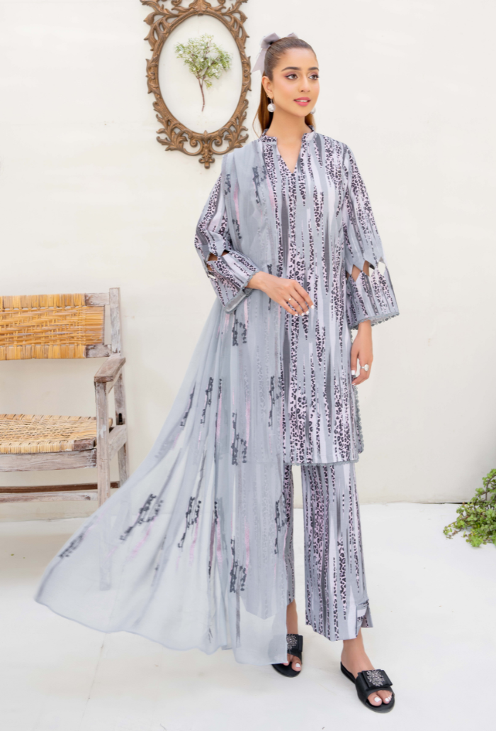 Ziva - D02 Chiffon Pakistani Summer Dresses - Humdum - 1
