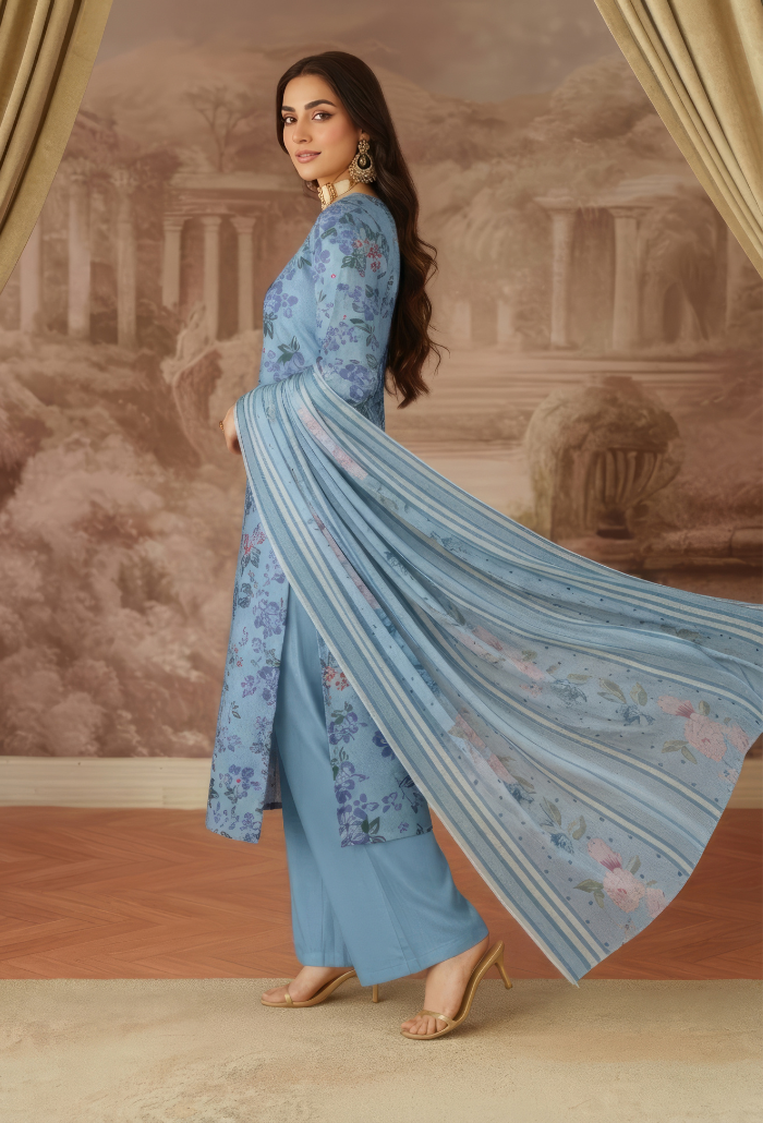 Floral - D02 Chiffon Pakistani Summer Dresses - Humdum - 2
