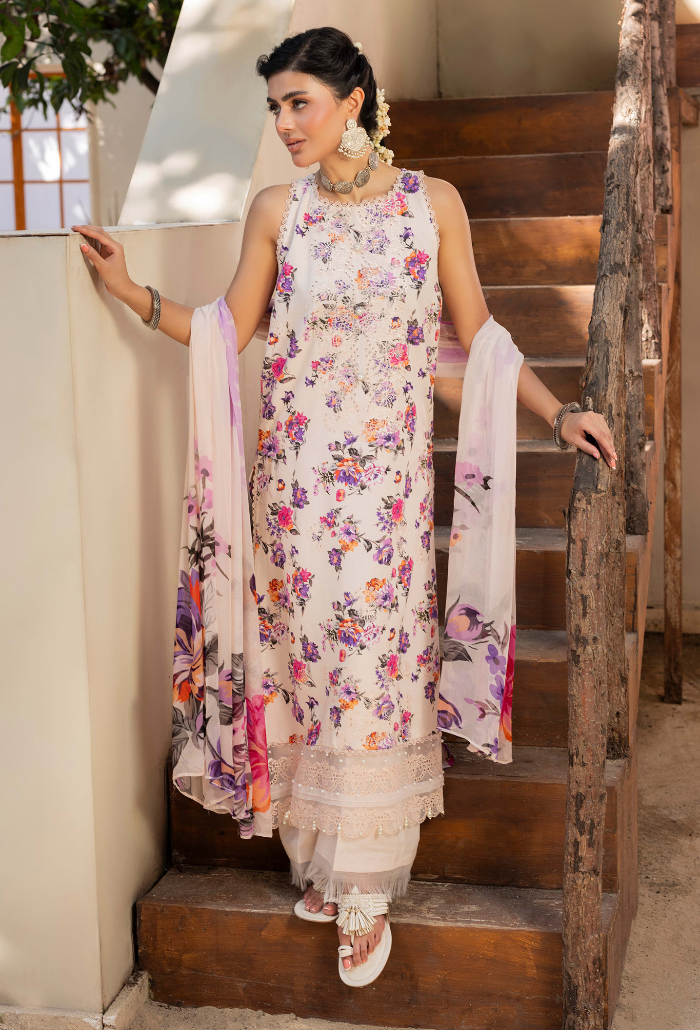Zaiba - D09 Chiffon Pakistani Winter Dresses - Humdum - 3