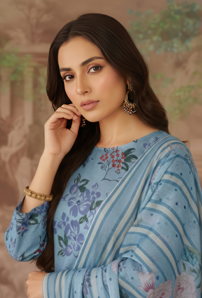 Floral - D02 Chiffon Pakistani Summer Dresses - Humdum - 4