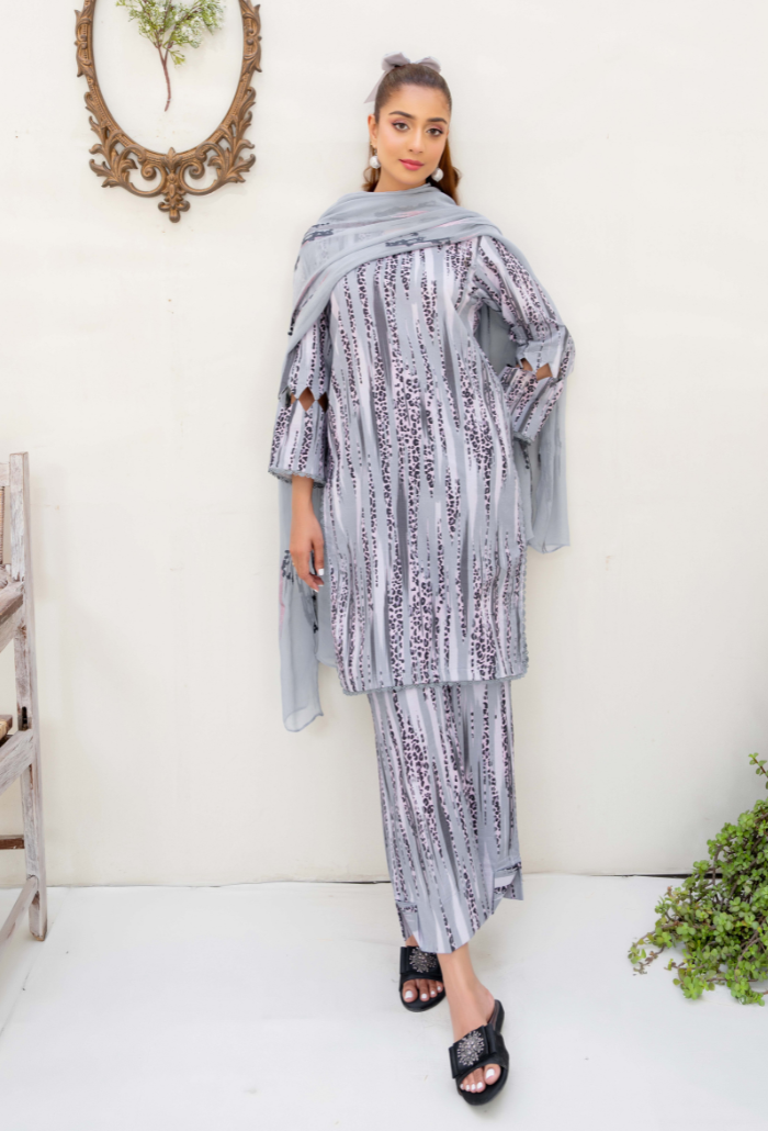 Ziva - D02 Chiffon Pakistani Summer Dresses - Humdum - 3