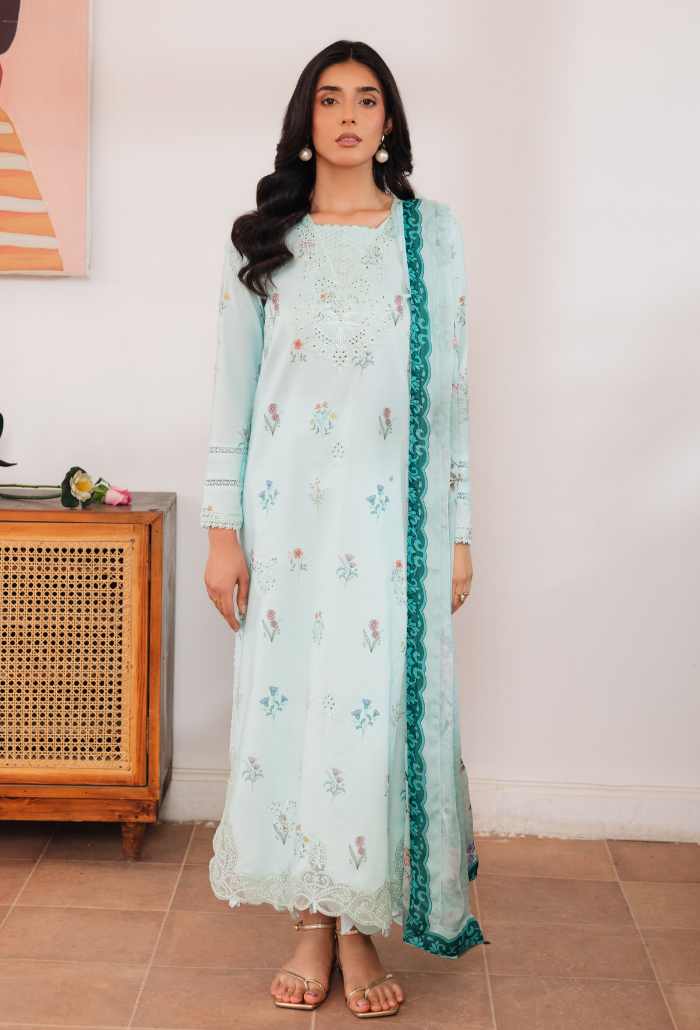 Summer Breeze'3 - D05 Organza Pakistani Summer Dresses - Humdum - 1