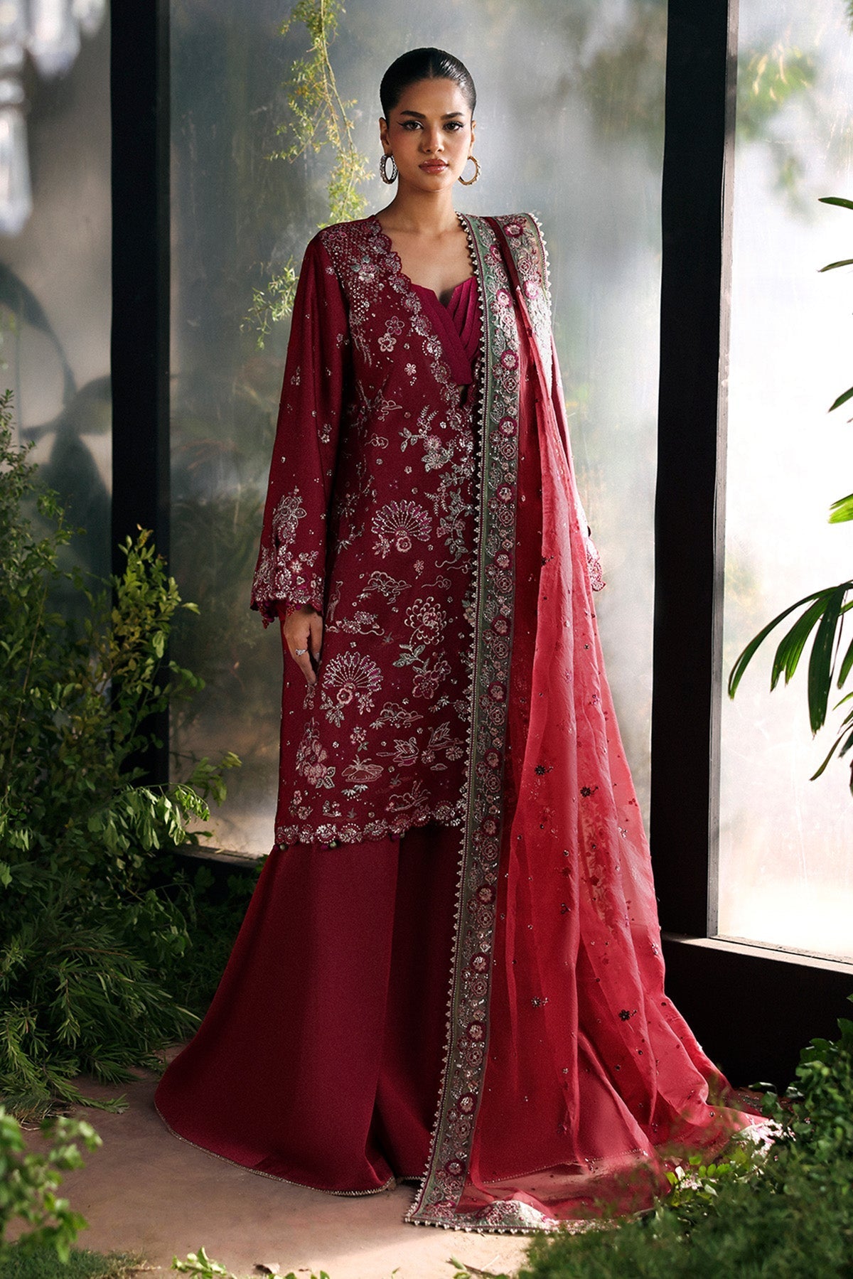 Yalira Raw Silk Pakistani Formal Dresses - Afrozeh - 1
