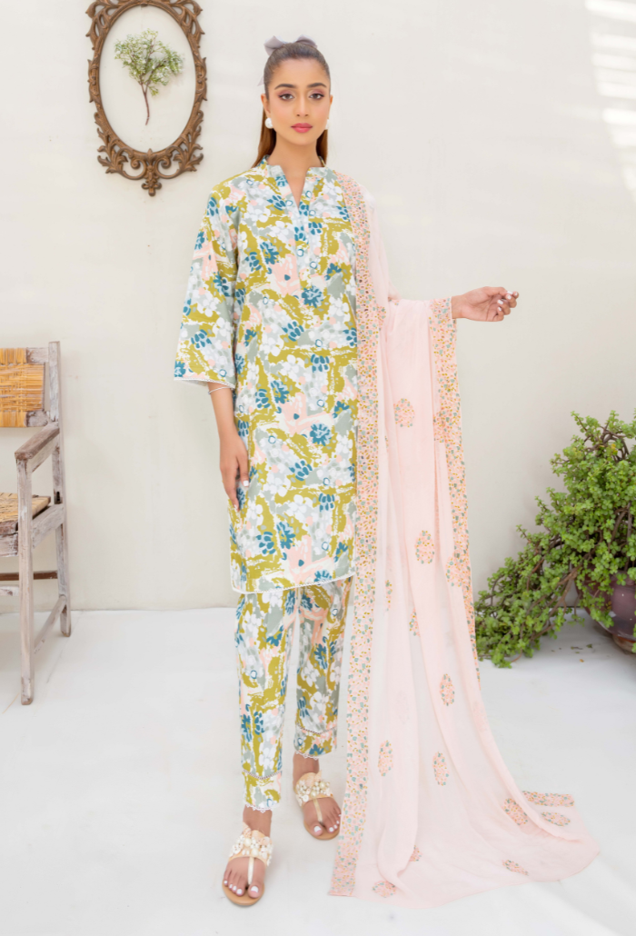 Ziva - D09 Chiffon Pakistani Summer Dresses - Humdum - 1