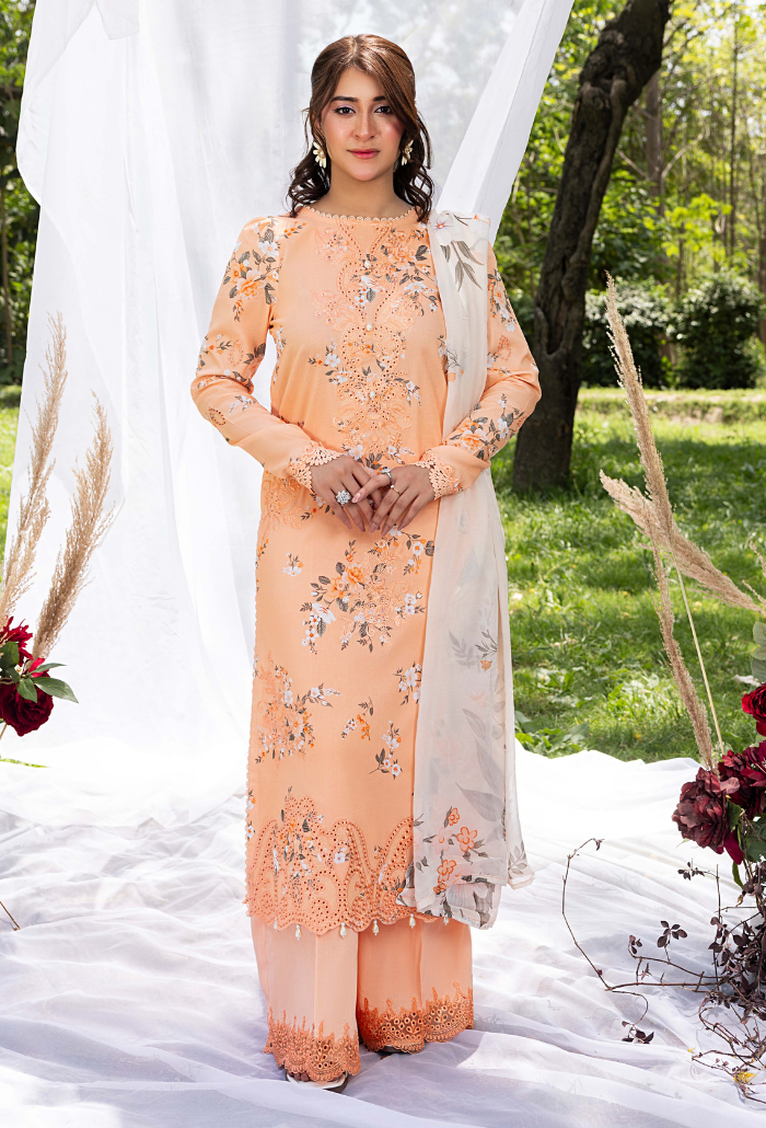 Koel-D02 Chiffon Pakistani Summer Dresses - Humdum - 1