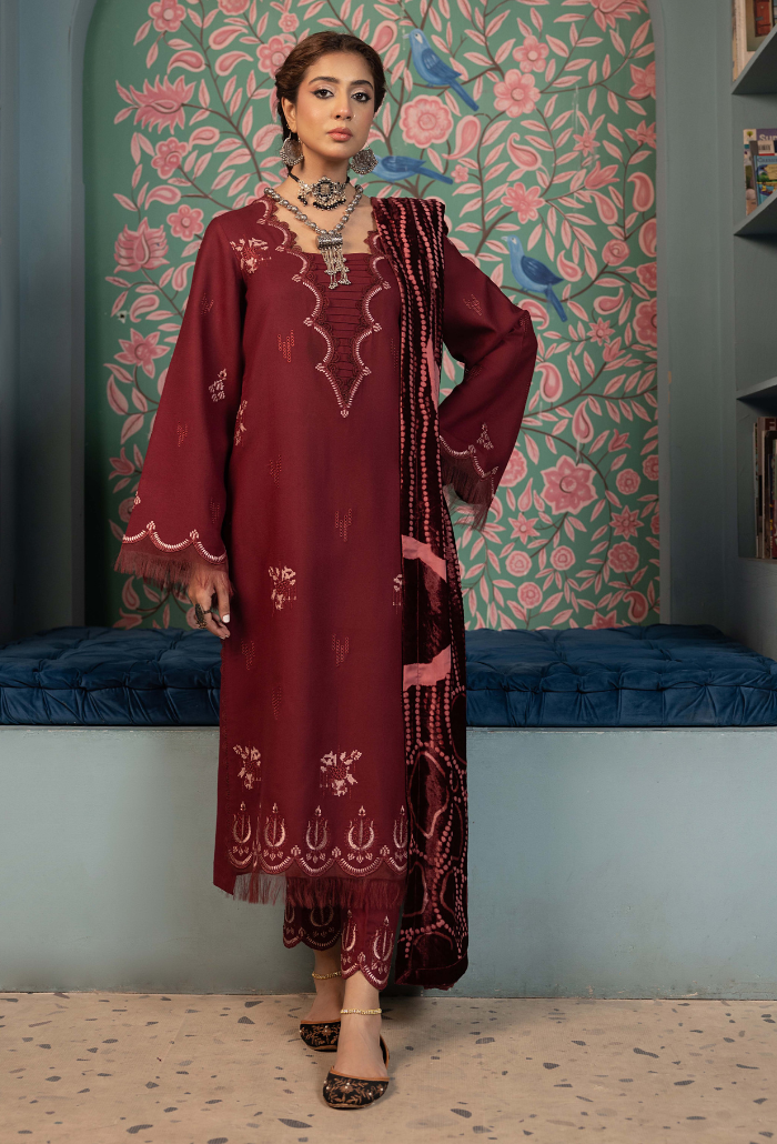 ZOUQ - D01 Premium Fabric Pakistani Winter Dresses - Humdum - 3