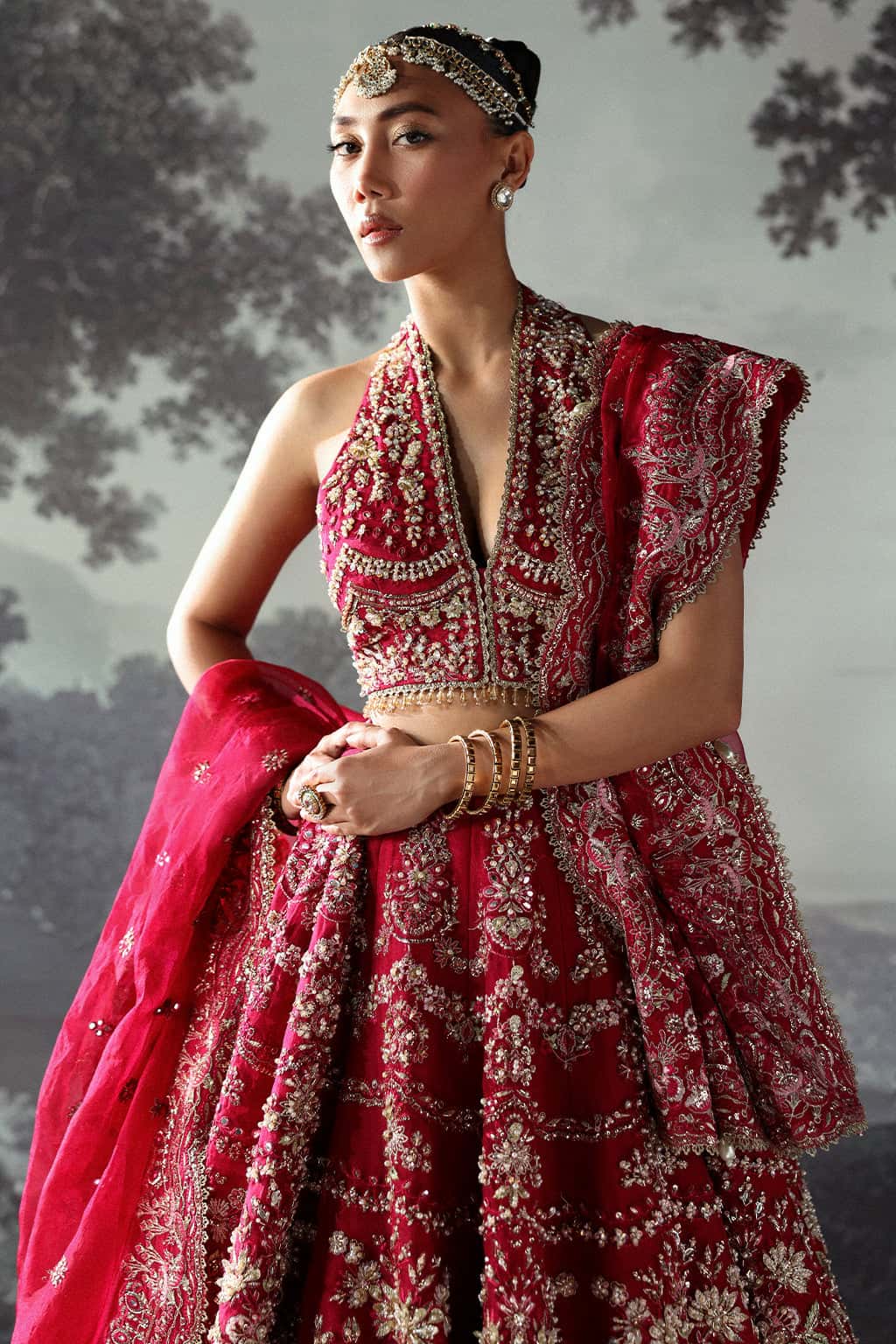 Claude Raw Silk Pakistani Formal Dresses - Afrozeh - 4