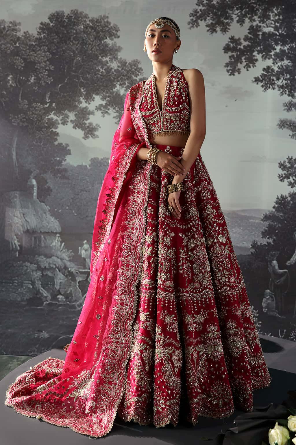Claude Raw Silk Pakistani Formal Dresses - Afrozeh - 1