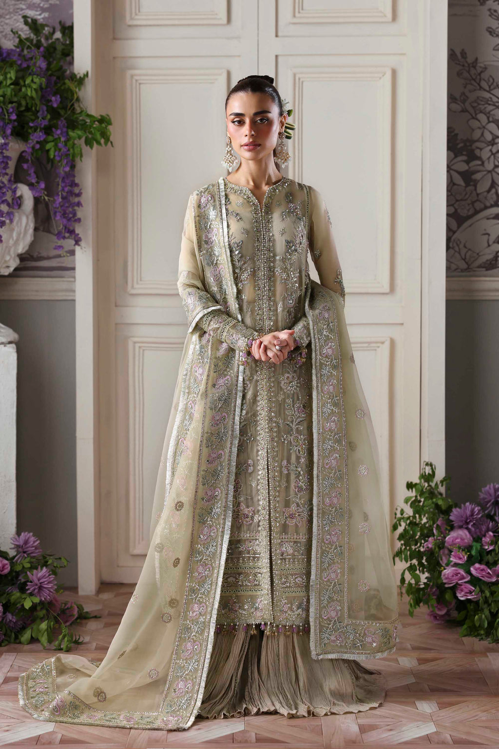 Obsidian Raw Silk Pakistani Formal Dresses