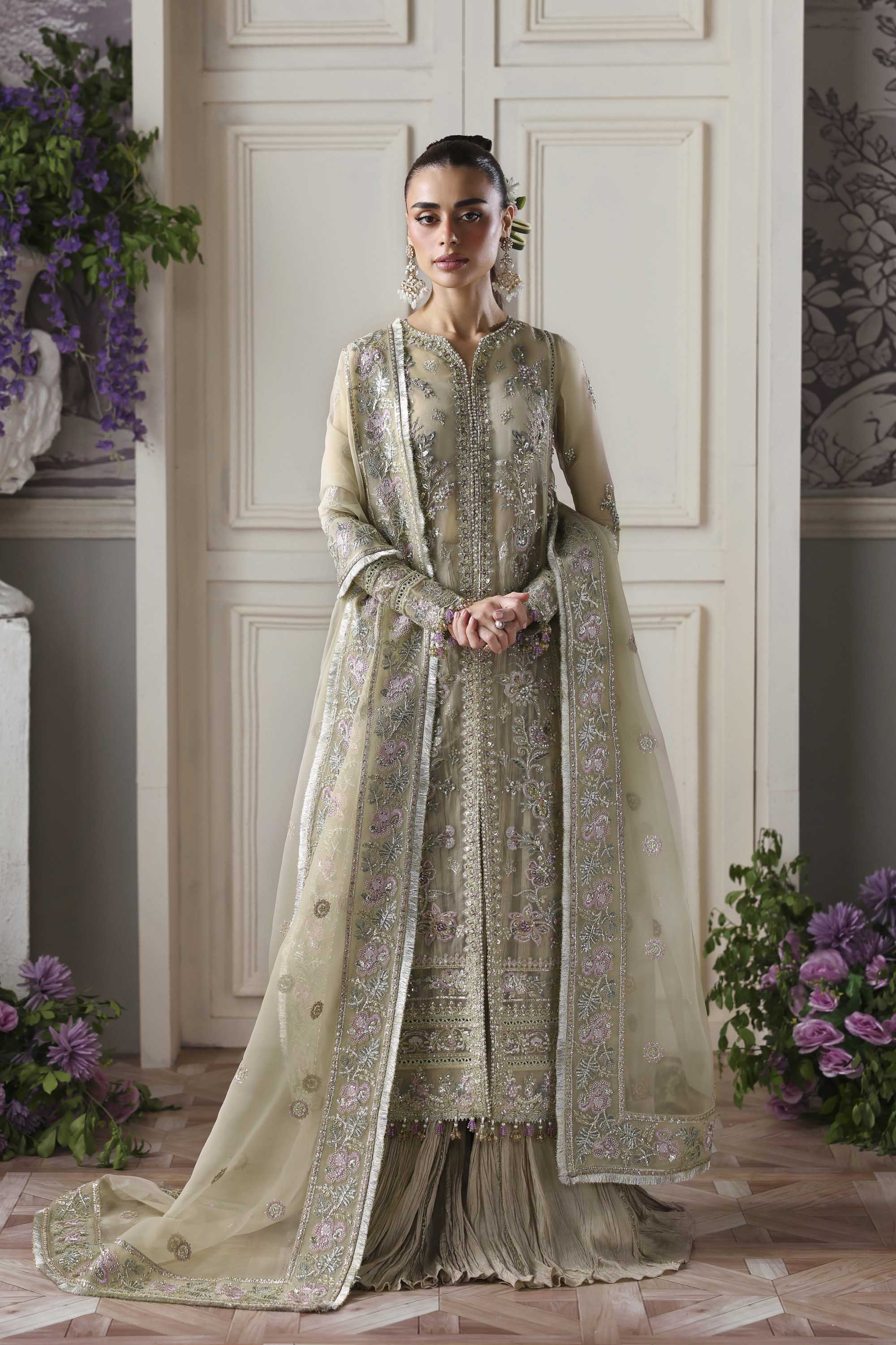 Obsidian Raw Silk Pakistani Formal Dresses