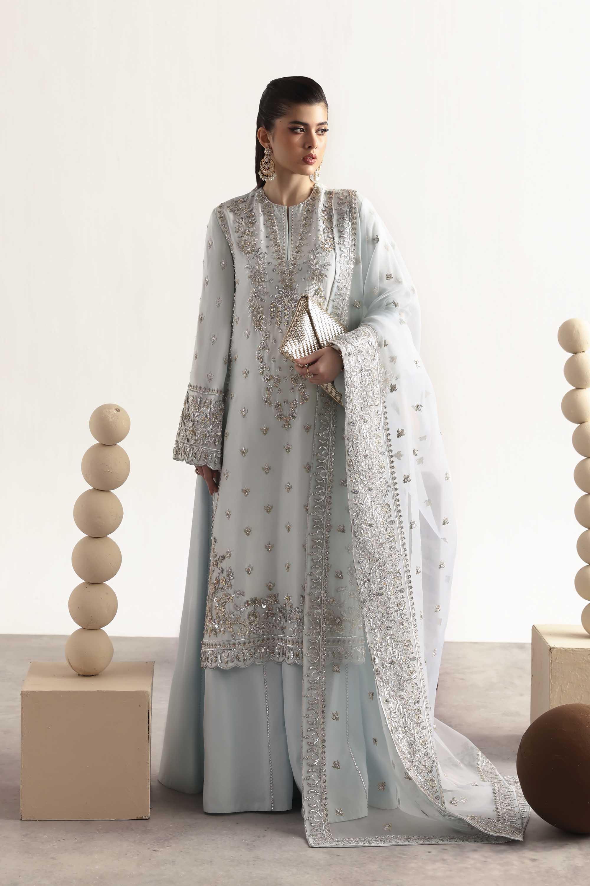 Fawn Pakistani Designer Dress