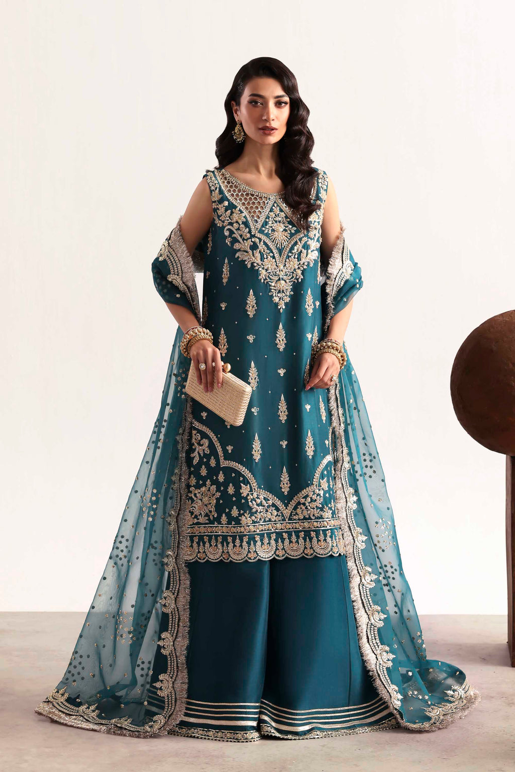Teal Pakistani Designer Dress