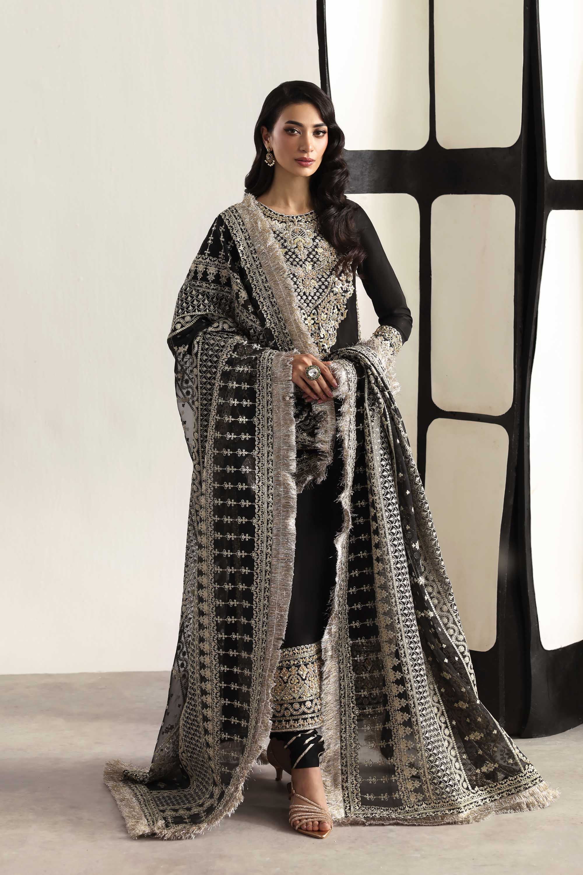Onyx Organza Pakistani Formal Dresses - Akbar Aslam - 1