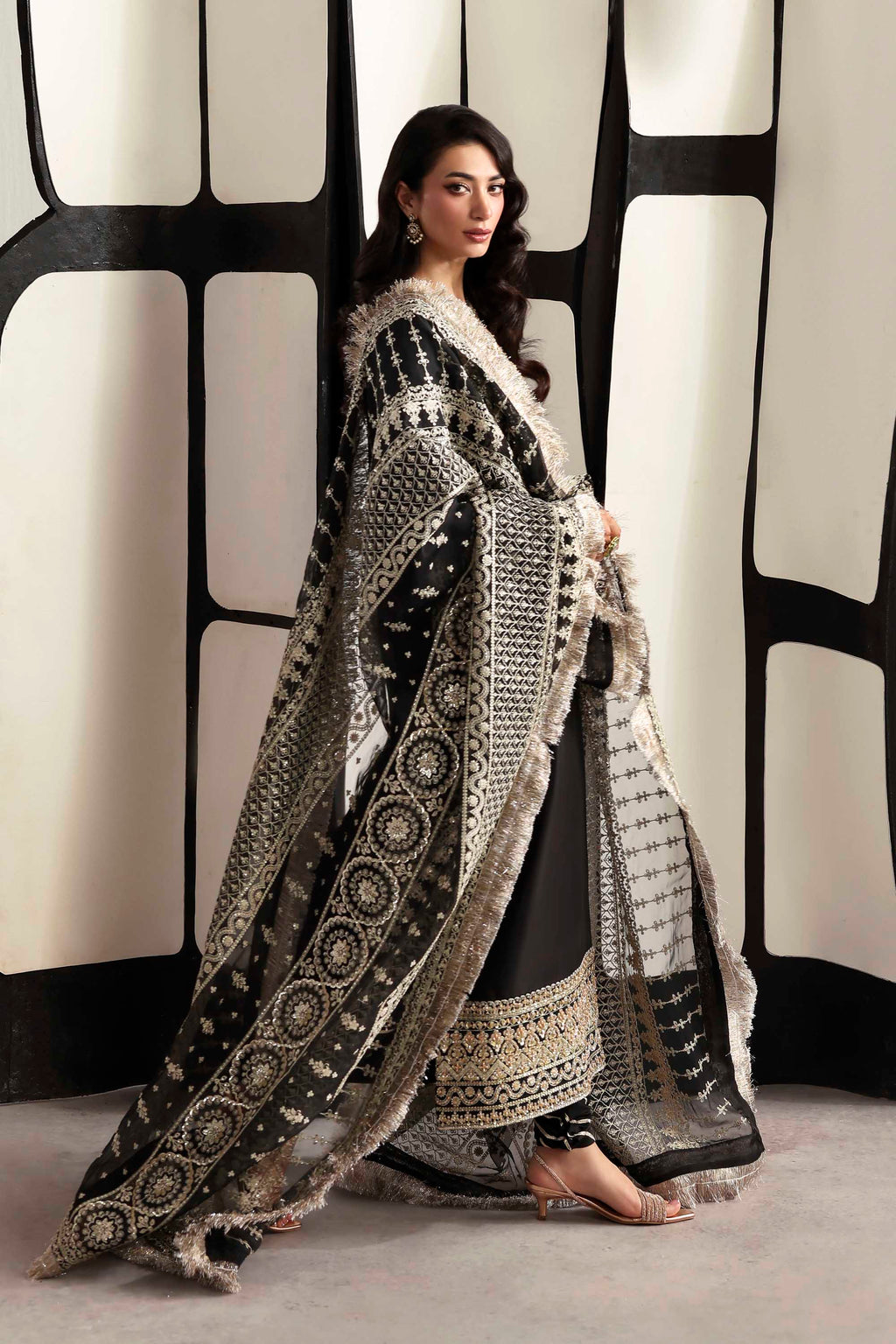 Onyx Organza Pakistani Formal Dresses - Akbar Aslam - 3