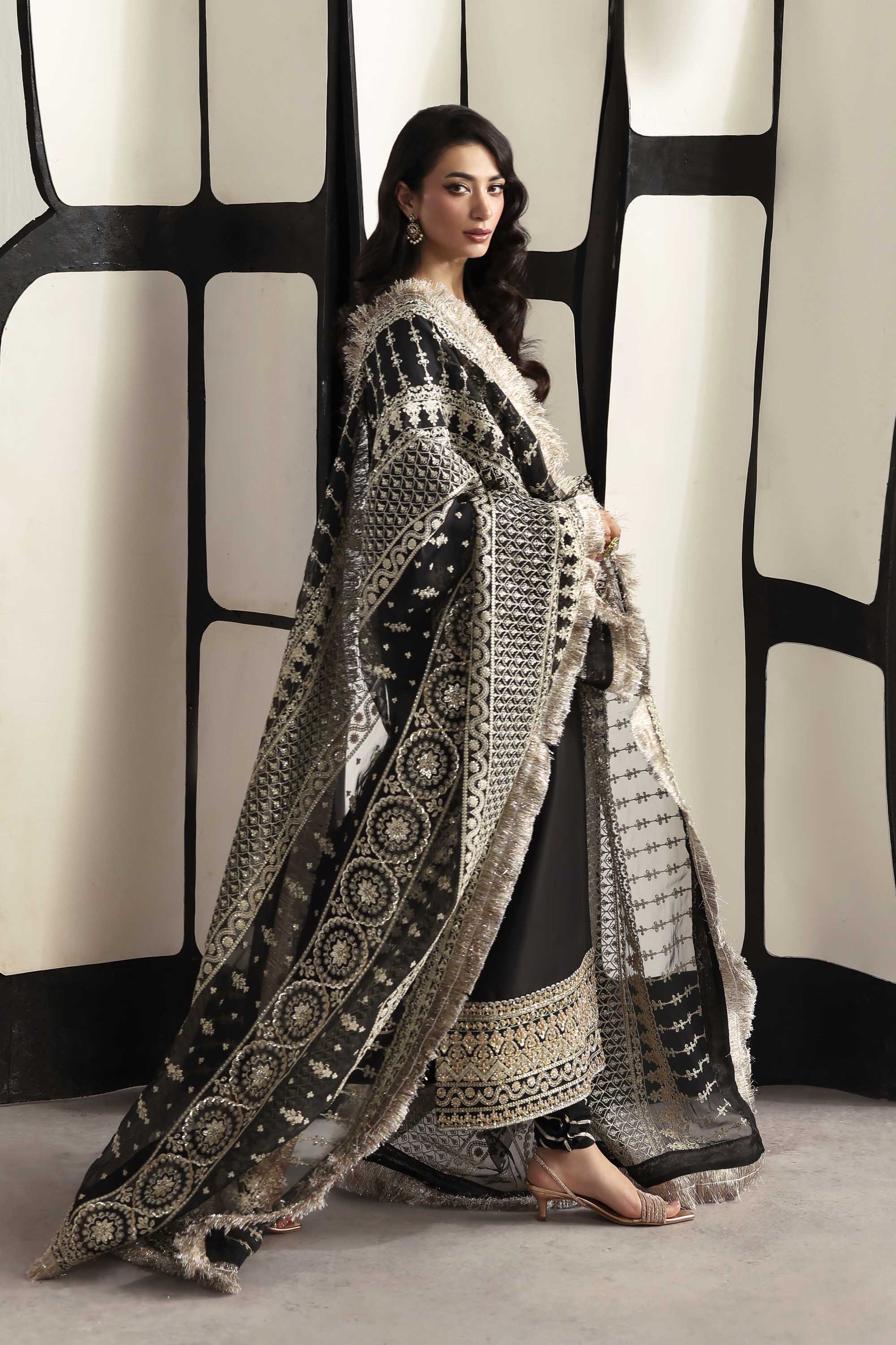 Onyx Organza Pakistani Formal Dresses - Akbar Aslam - 3