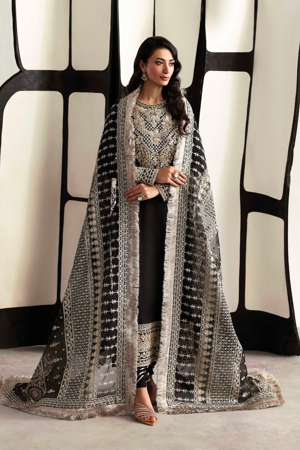Onyx Organza Pakistani Formal Dresses - Akbar Aslam - 4