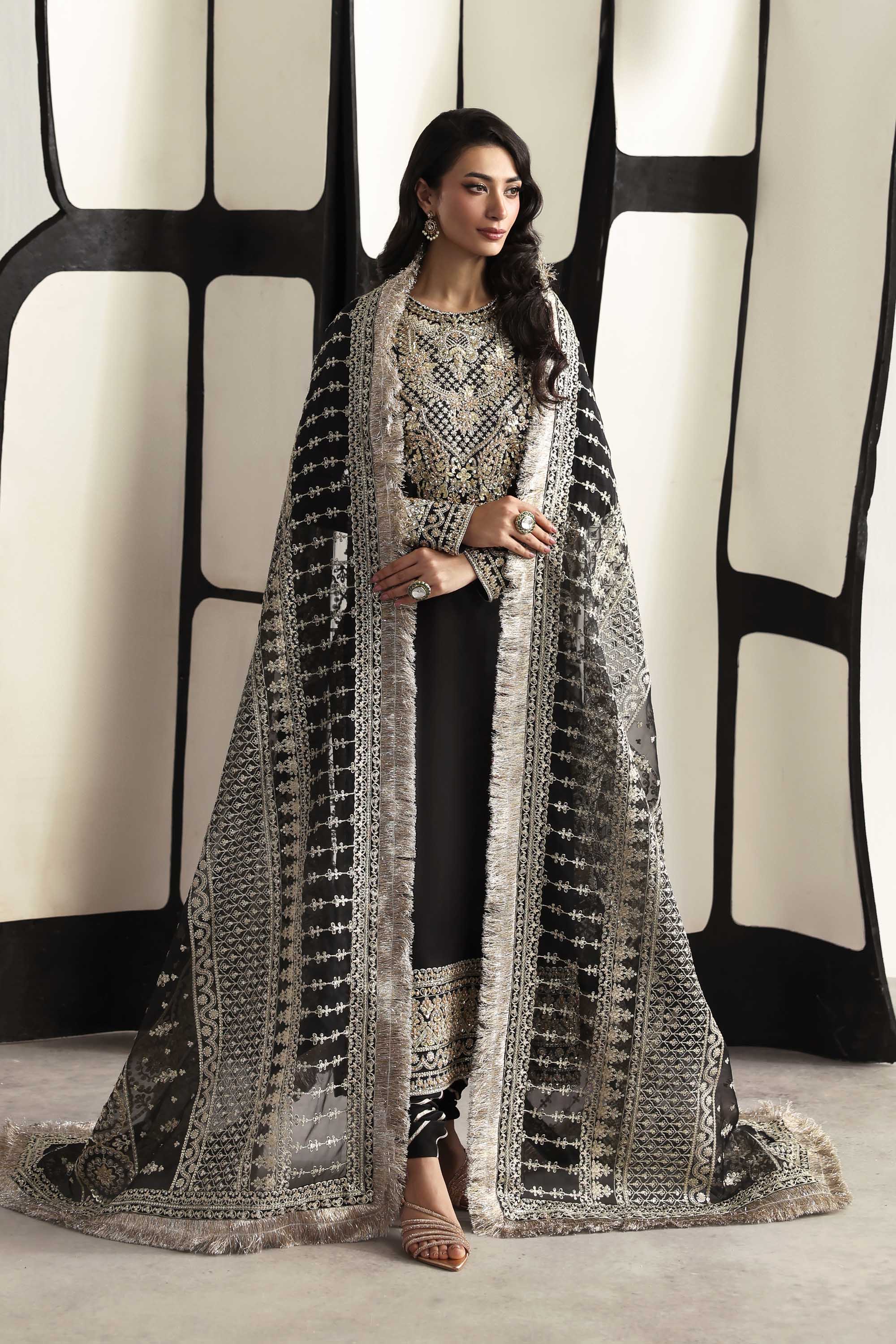 Onyx Organza Pakistani Formal Dresses - Akbar Aslam - 4