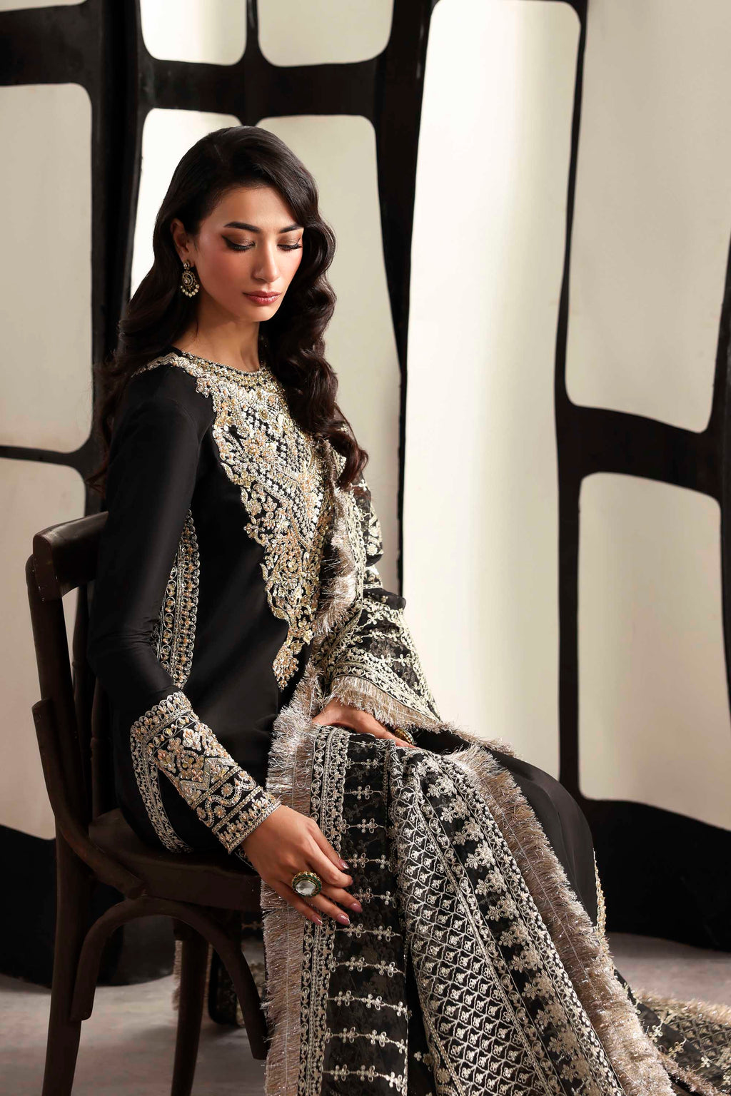 Onyx Organza Pakistani Formal Dresses - Akbar Aslam - 6