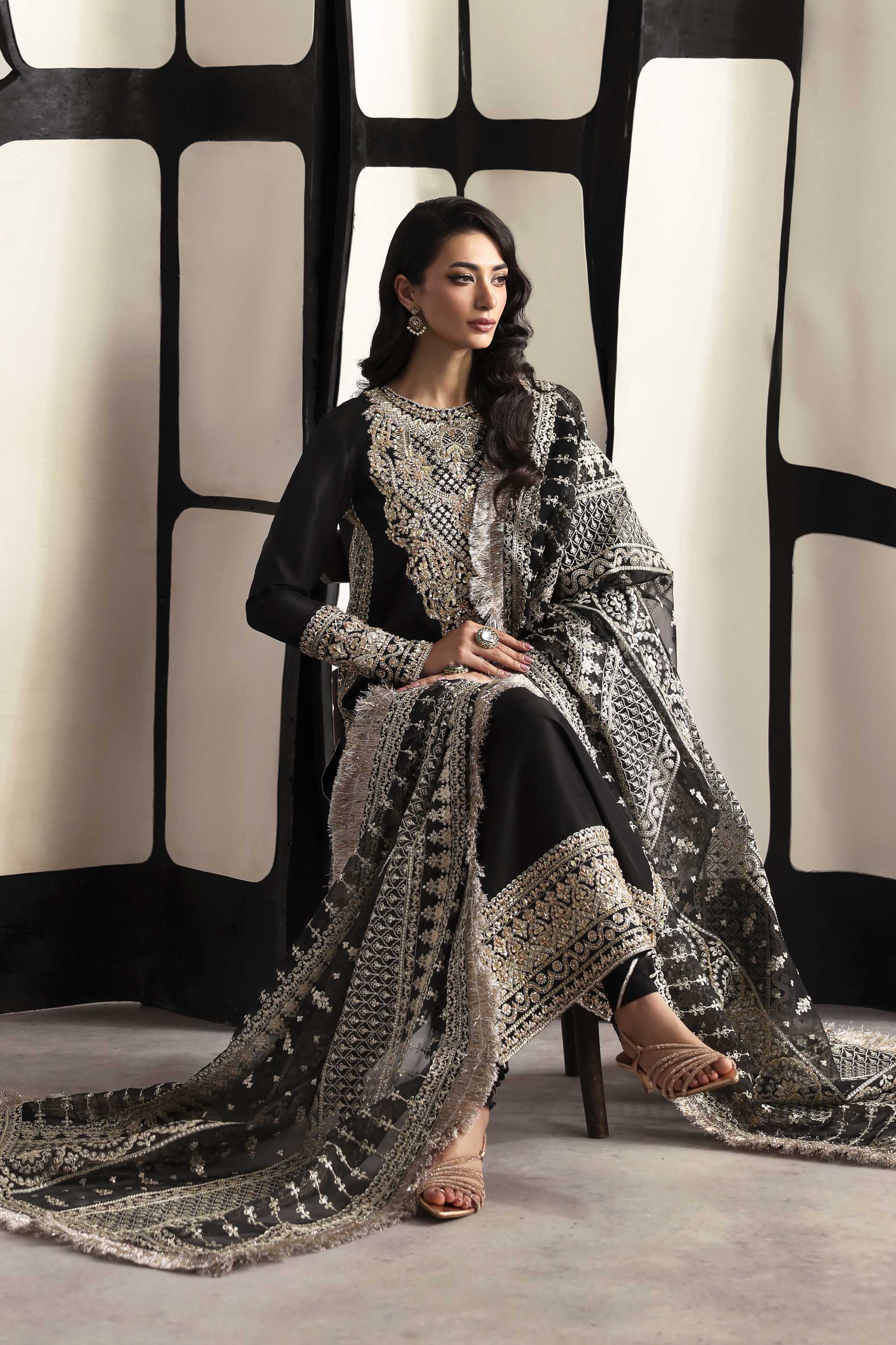 Onyx Organza Pakistani Formal Dresses - Akbar Aslam - 7
