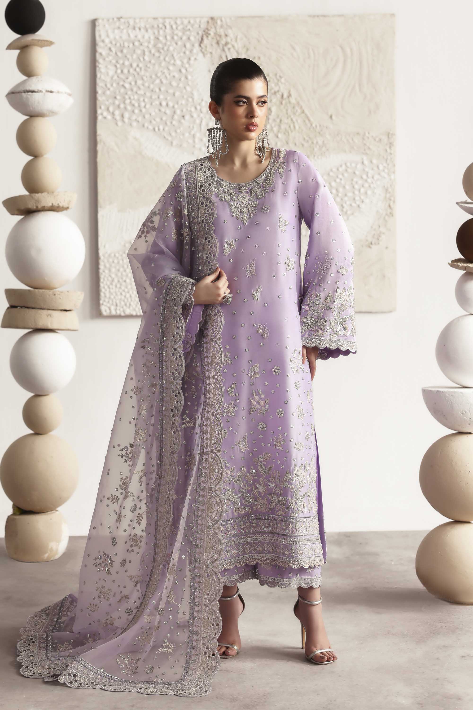 Champagne Pakistani Designer Dress