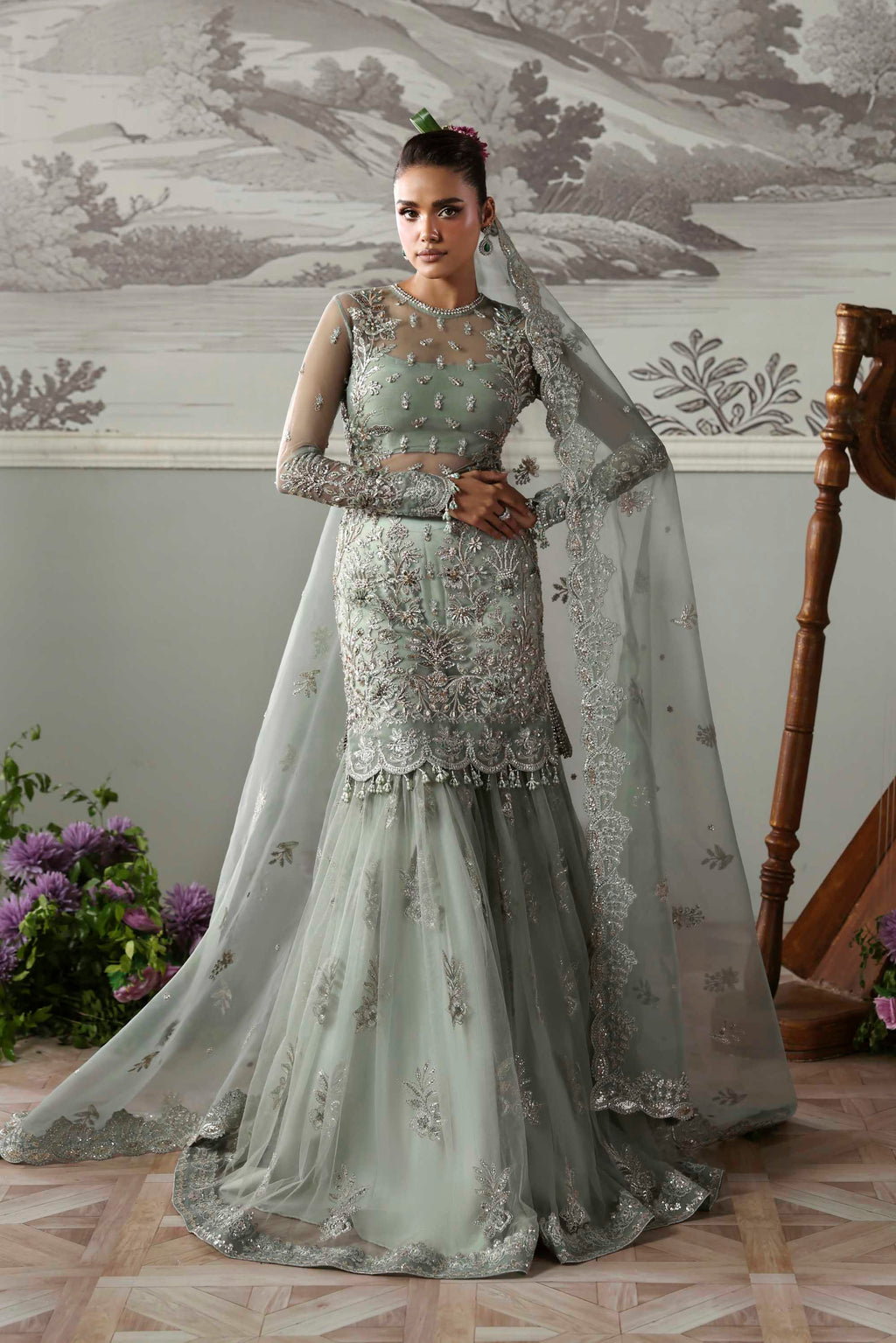 Silvenza Organza Pakistani Formal Dresses
