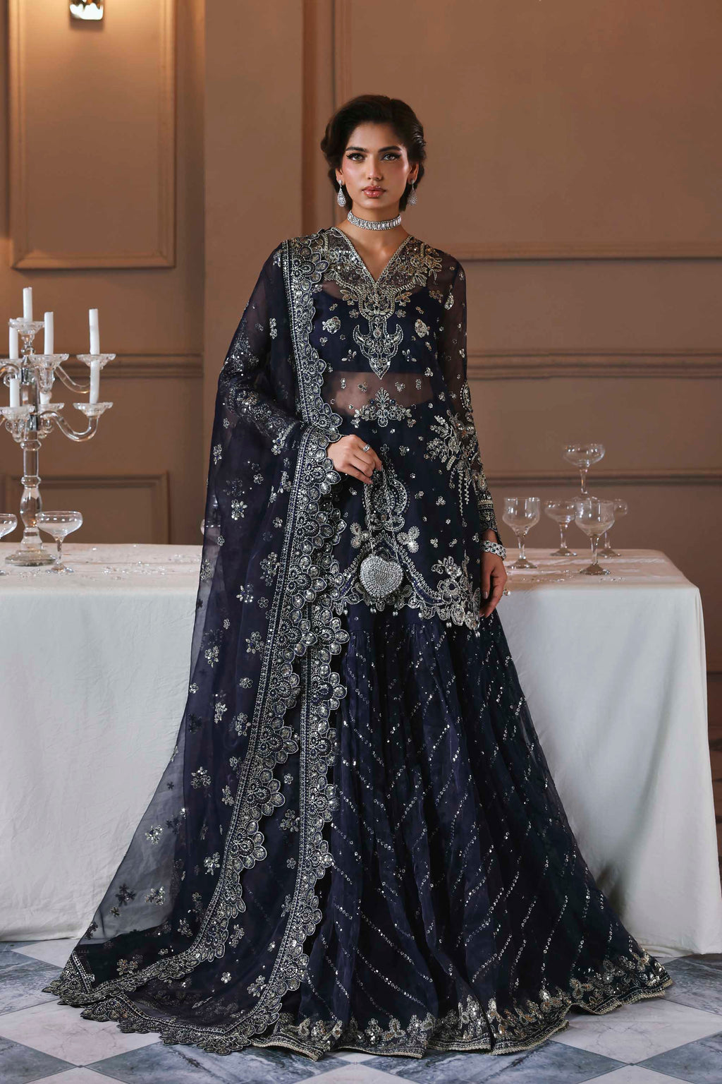 Zarpari Organza Pakistani Formal Dresses