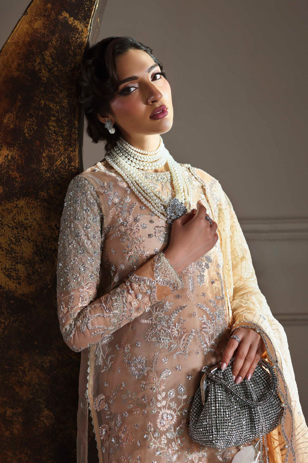 Aabroza Raw Silk Pakistani Formal Dresses