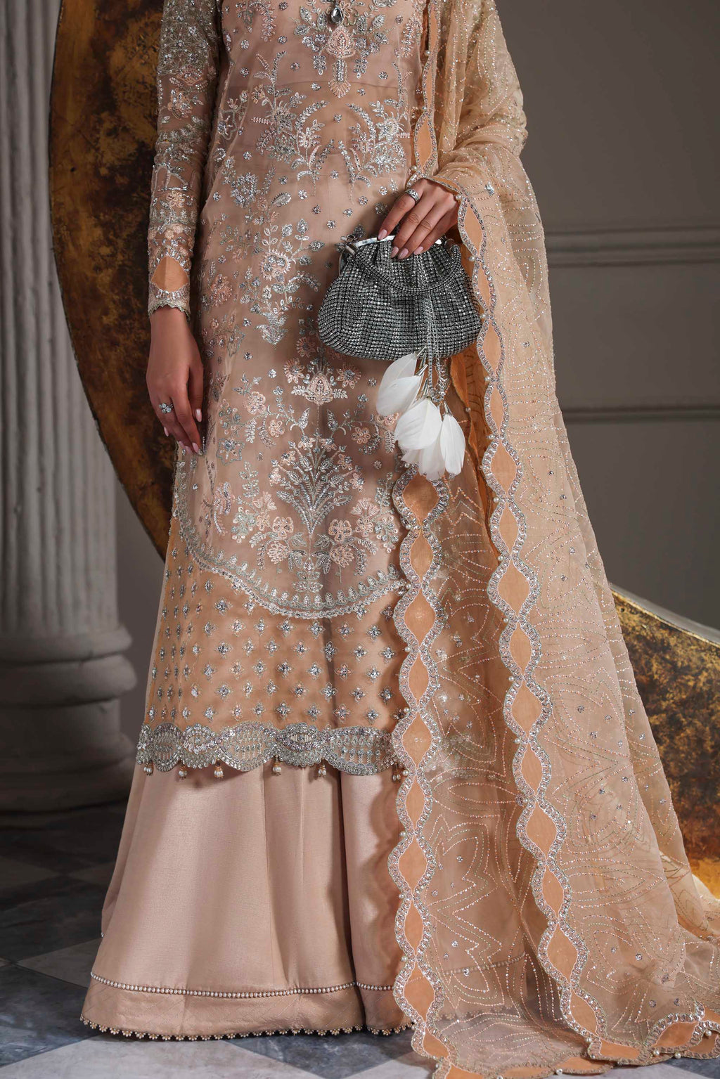 Aabroza Raw Silk Pakistani Formal Dresses