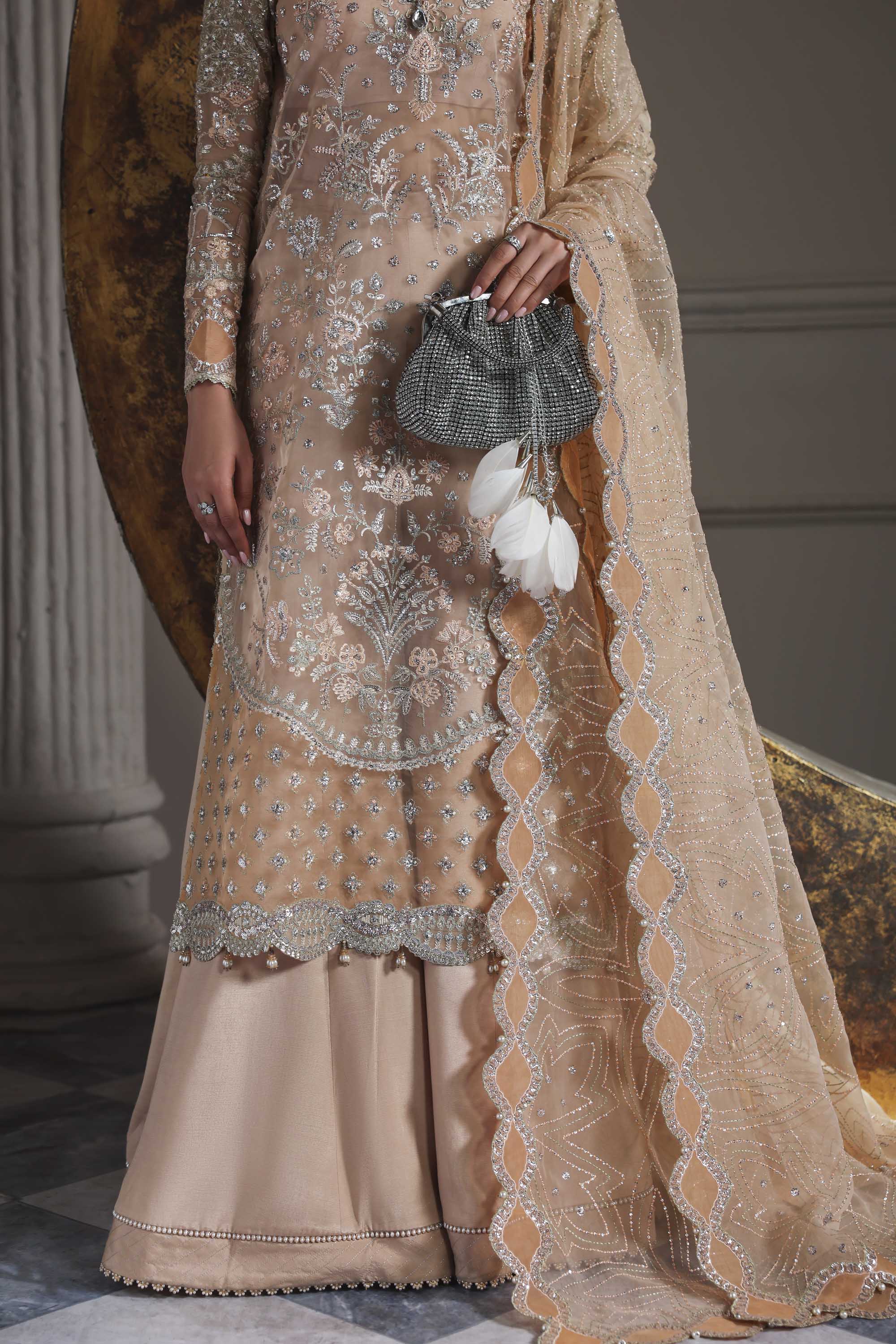 Aabroza Raw Silk Pakistani Formal Dresses