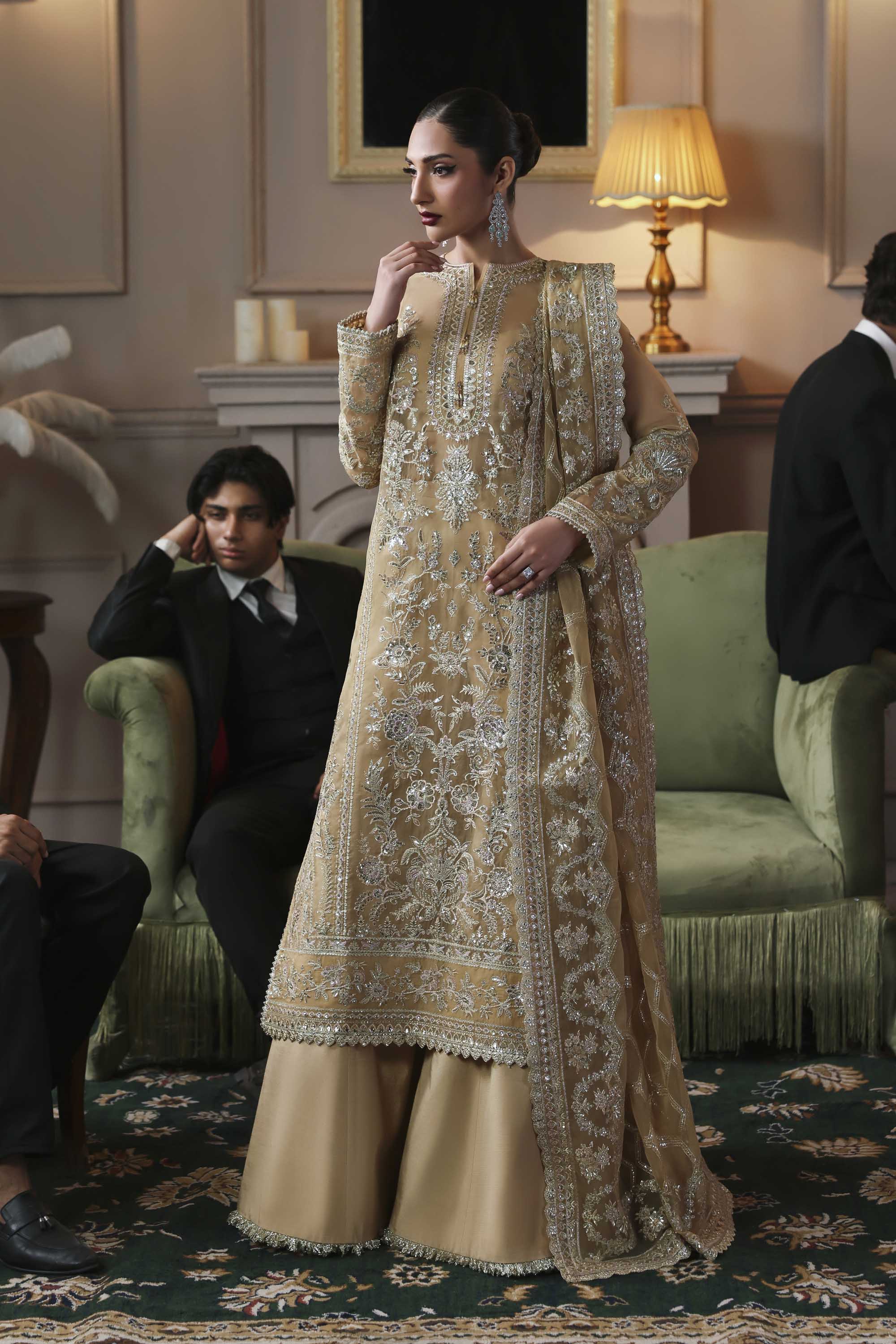 Tajmeen Raw Silk Pakistani Formal Dresses - Akbar Aslam - 1