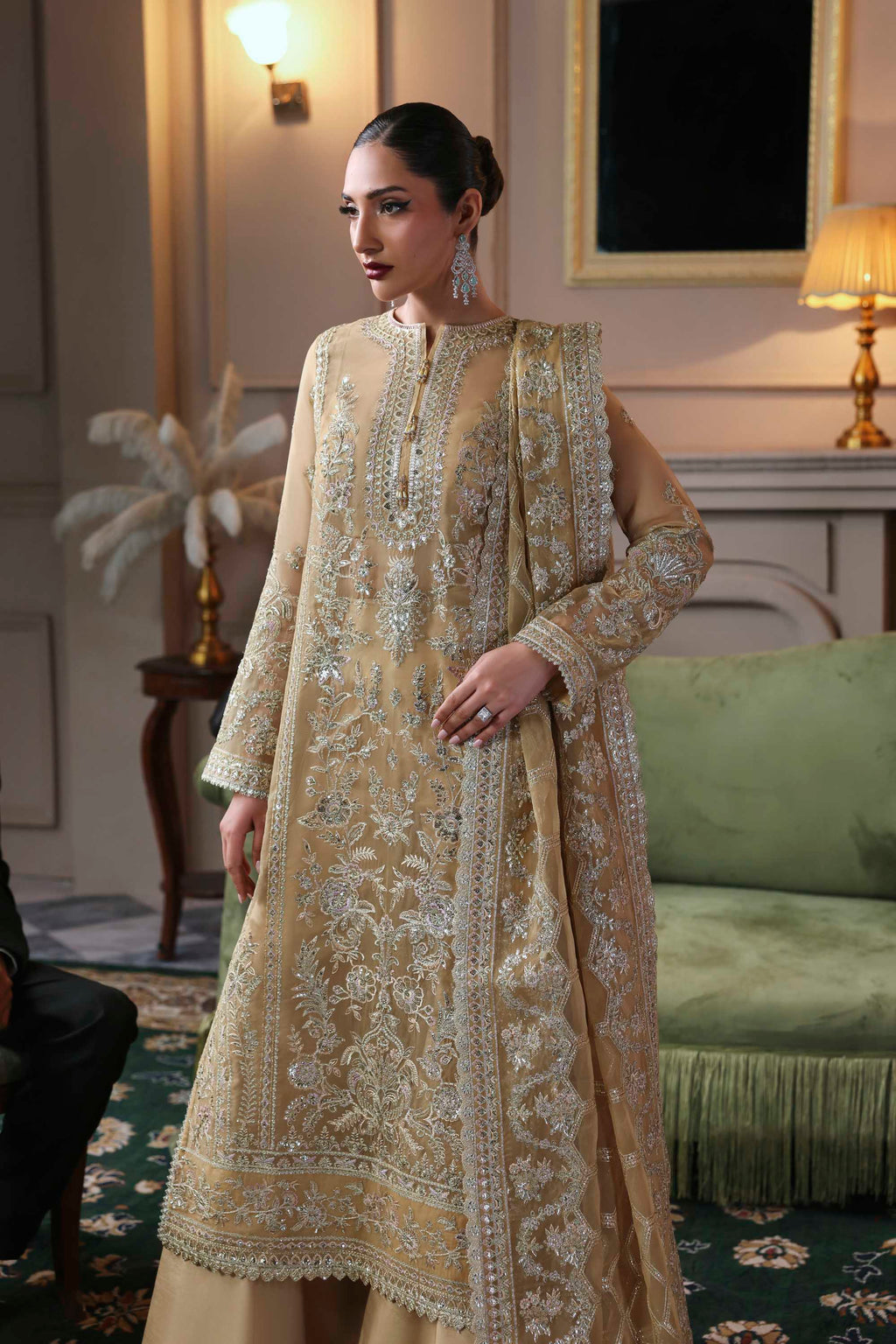 Tajmeen Raw Silk Pakistani Formal Dresses - Akbar Aslam - 2