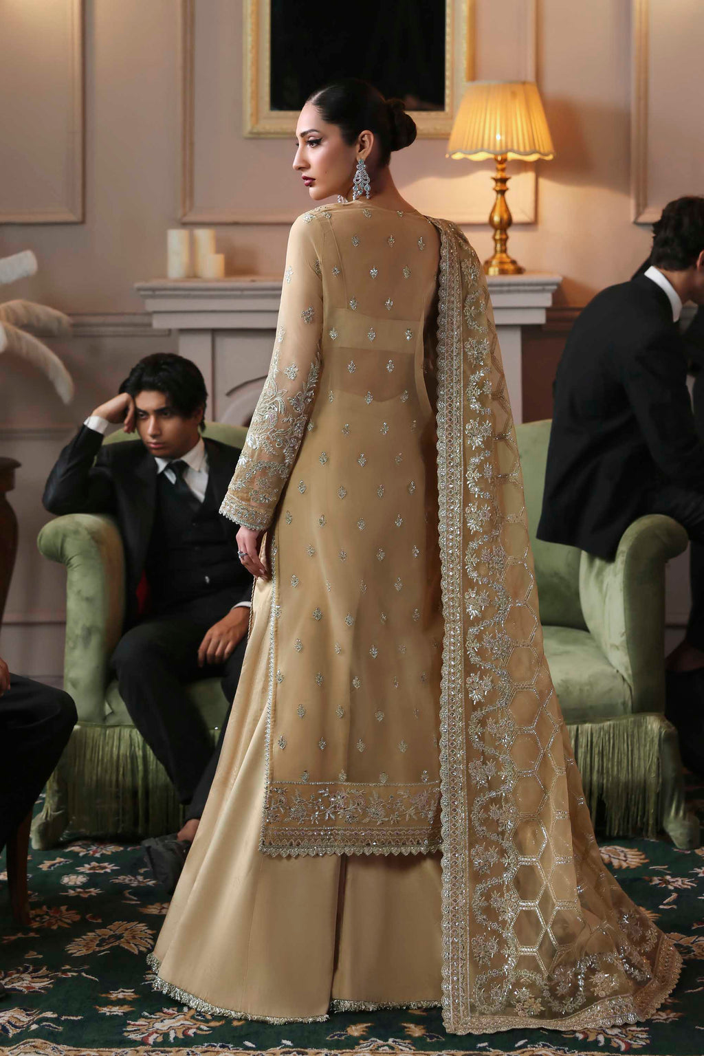 Tajmeen Raw Silk Pakistani Formal Dresses - Akbar Aslam - 3