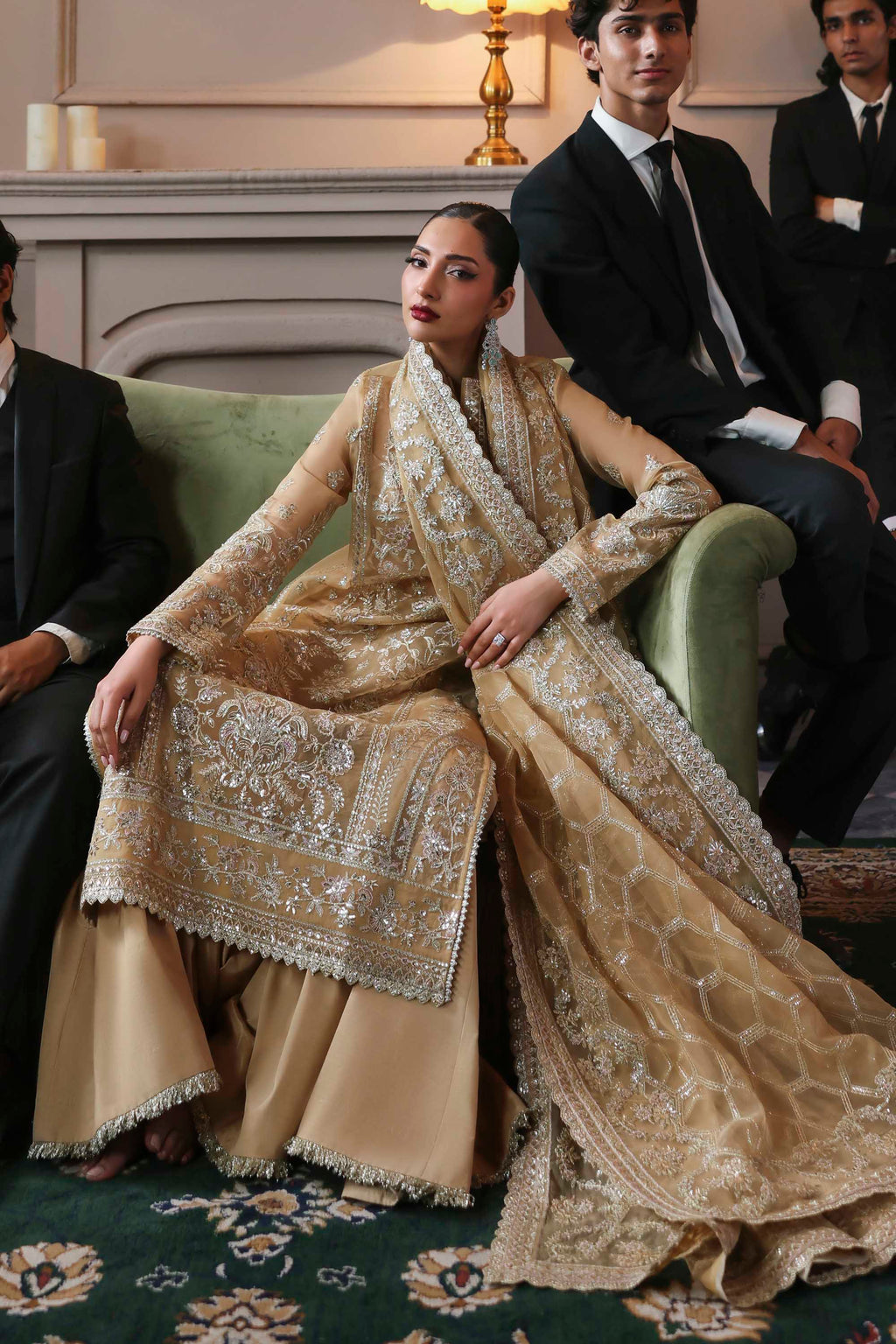 Tajmeen Raw Silk Pakistani Formal Dresses - Akbar Aslam - 6