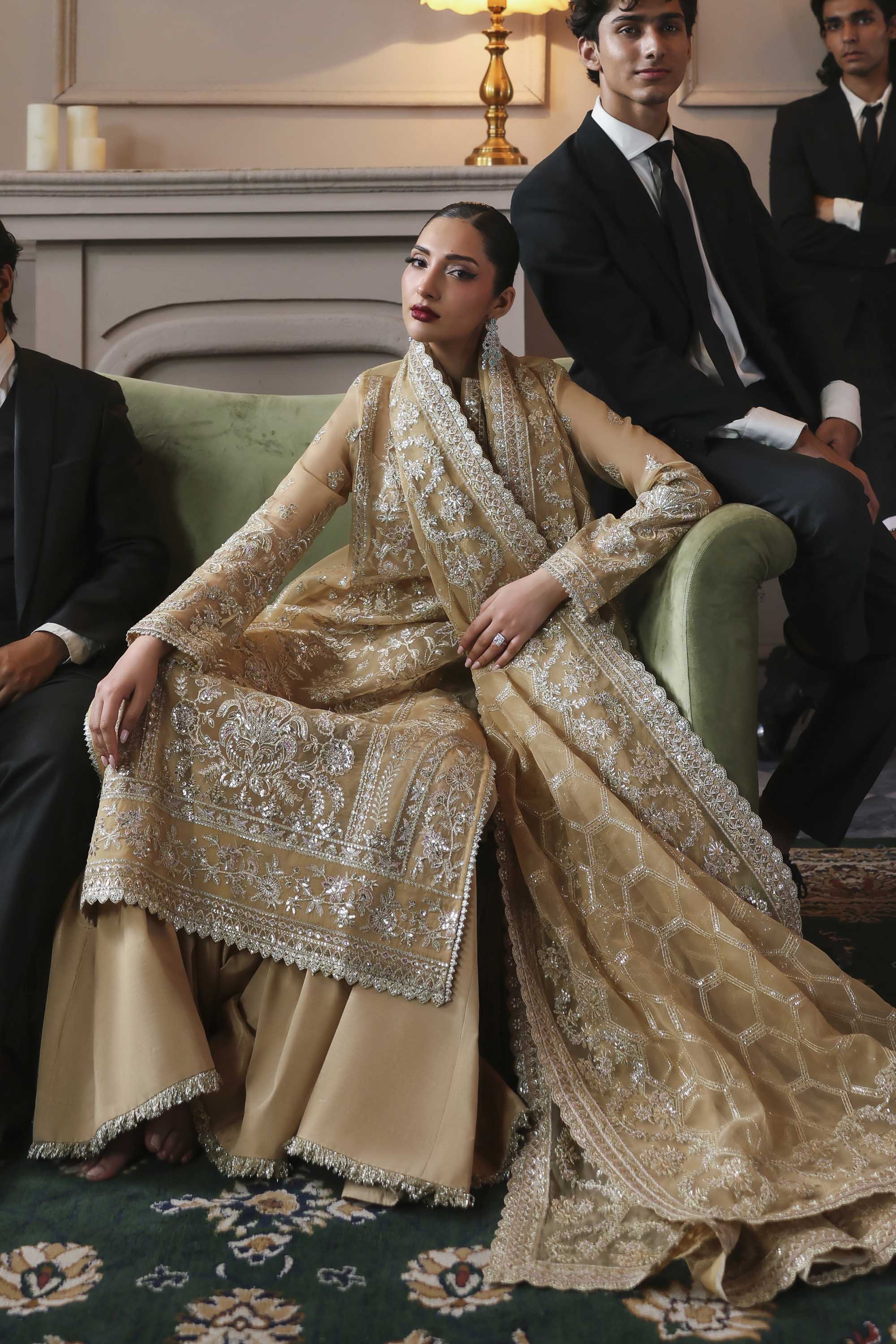 Tajmeen Raw Silk Pakistani Formal Dresses - Akbar Aslam - 6