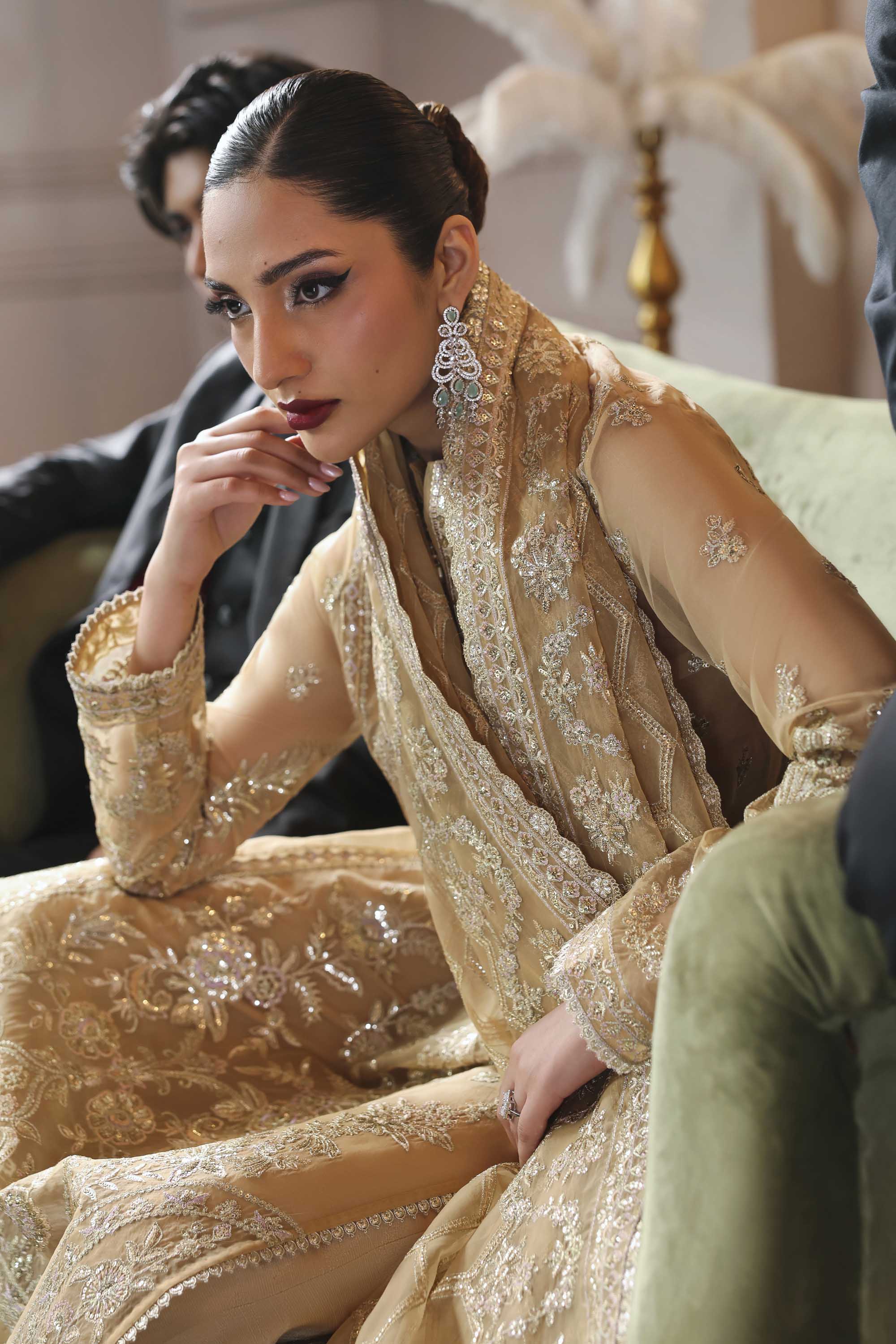 Tajmeen Raw Silk Pakistani Formal Dresses - Akbar Aslam - 7