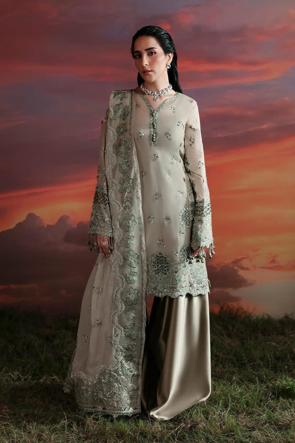 Nerine Raw Silk Pakistani Formal Dresses