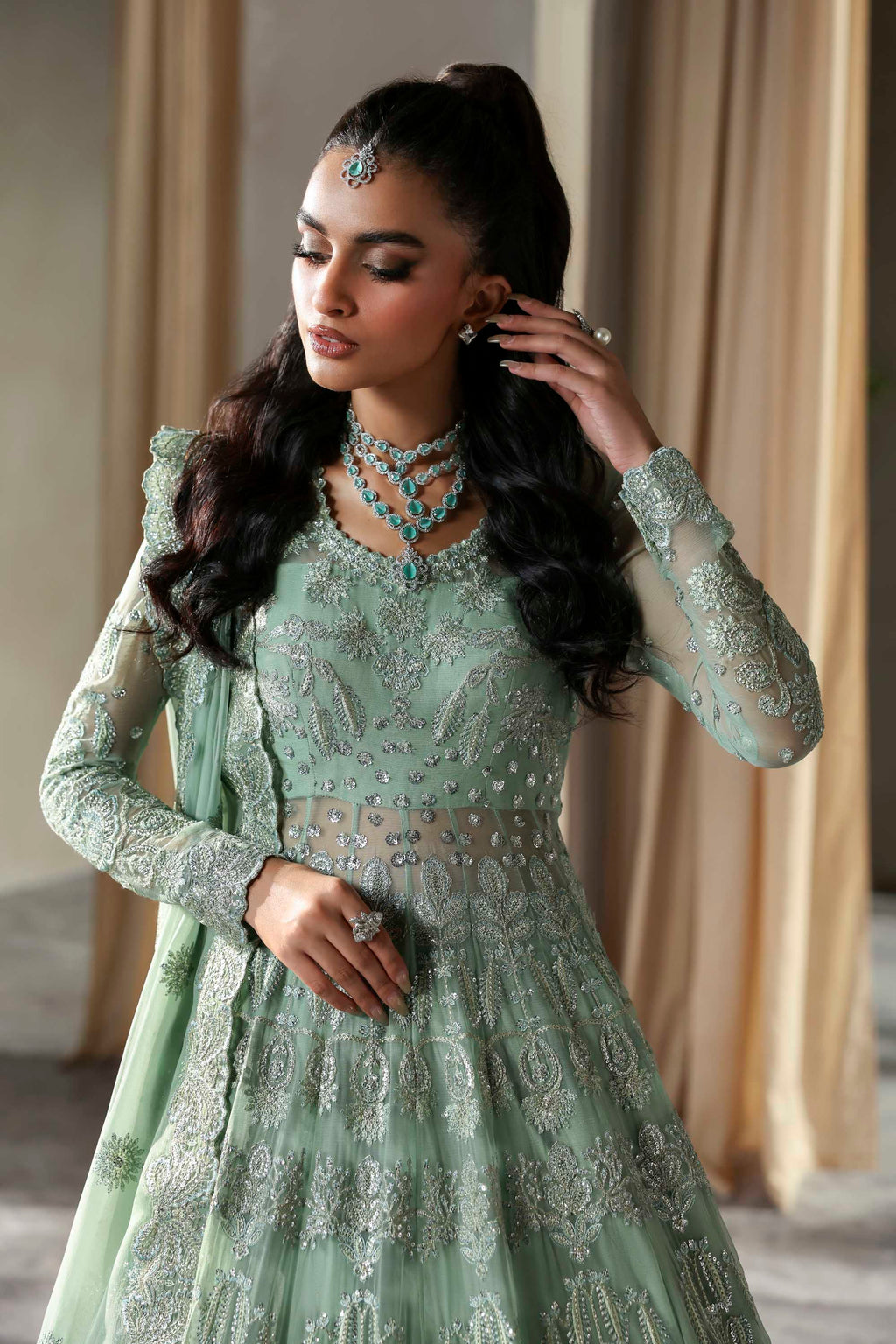 Hayal Raw Silk Pakistani Formal Dresses - Akbar Aslam - 2