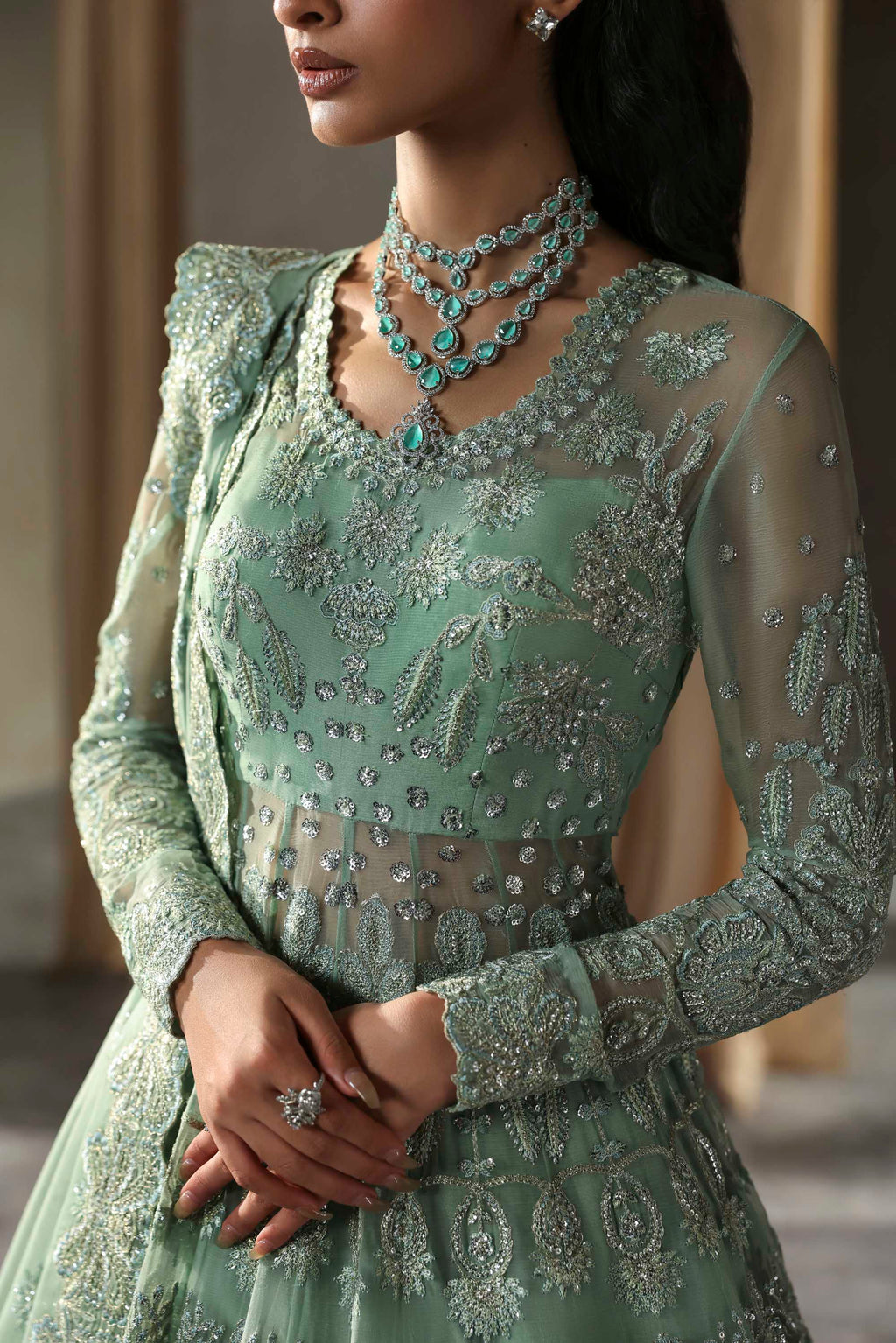 Hayal Raw Silk Pakistani Formal Dresses - Akbar Aslam - 3