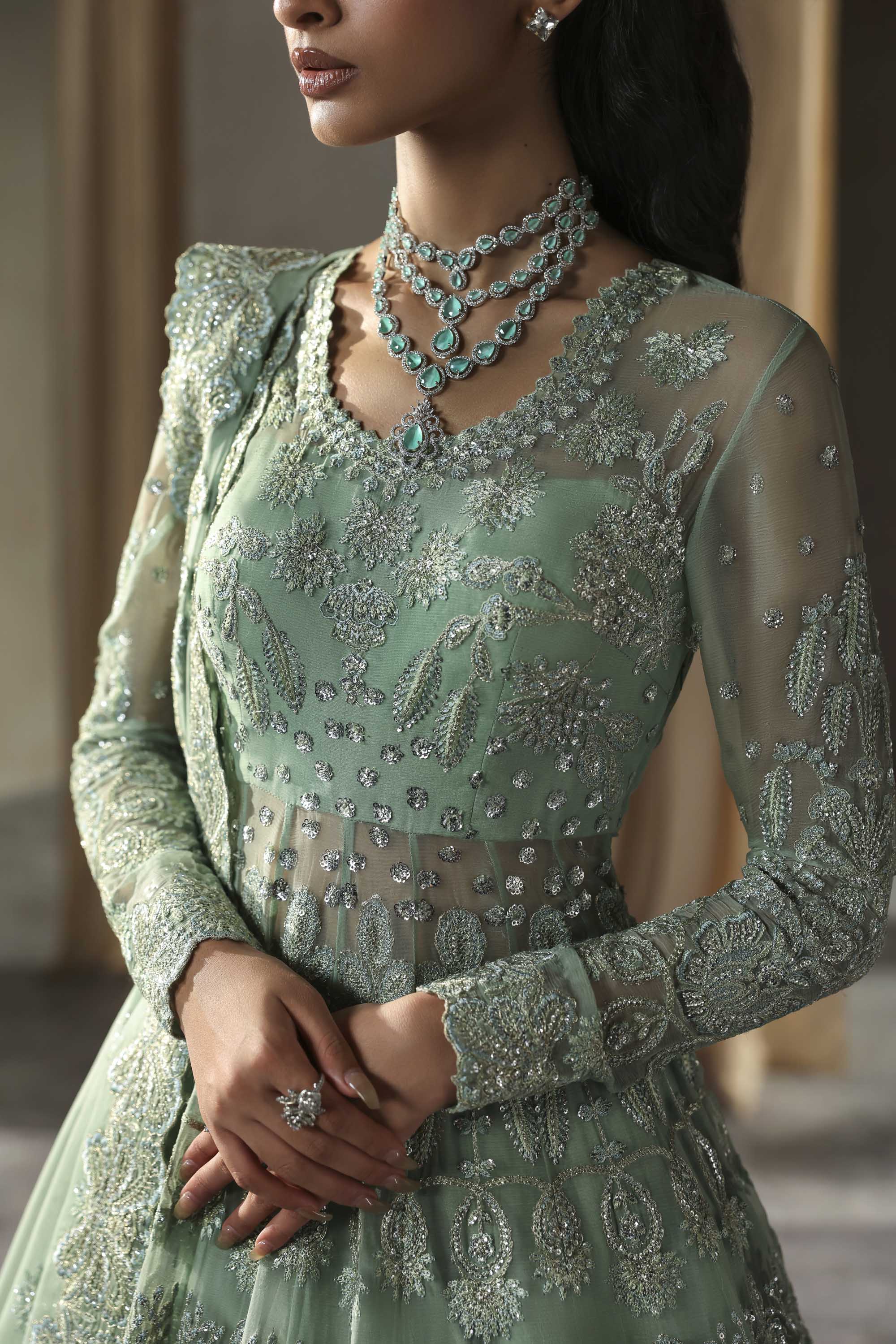 Hayal Raw Silk Pakistani Formal Dresses - Akbar Aslam - 3