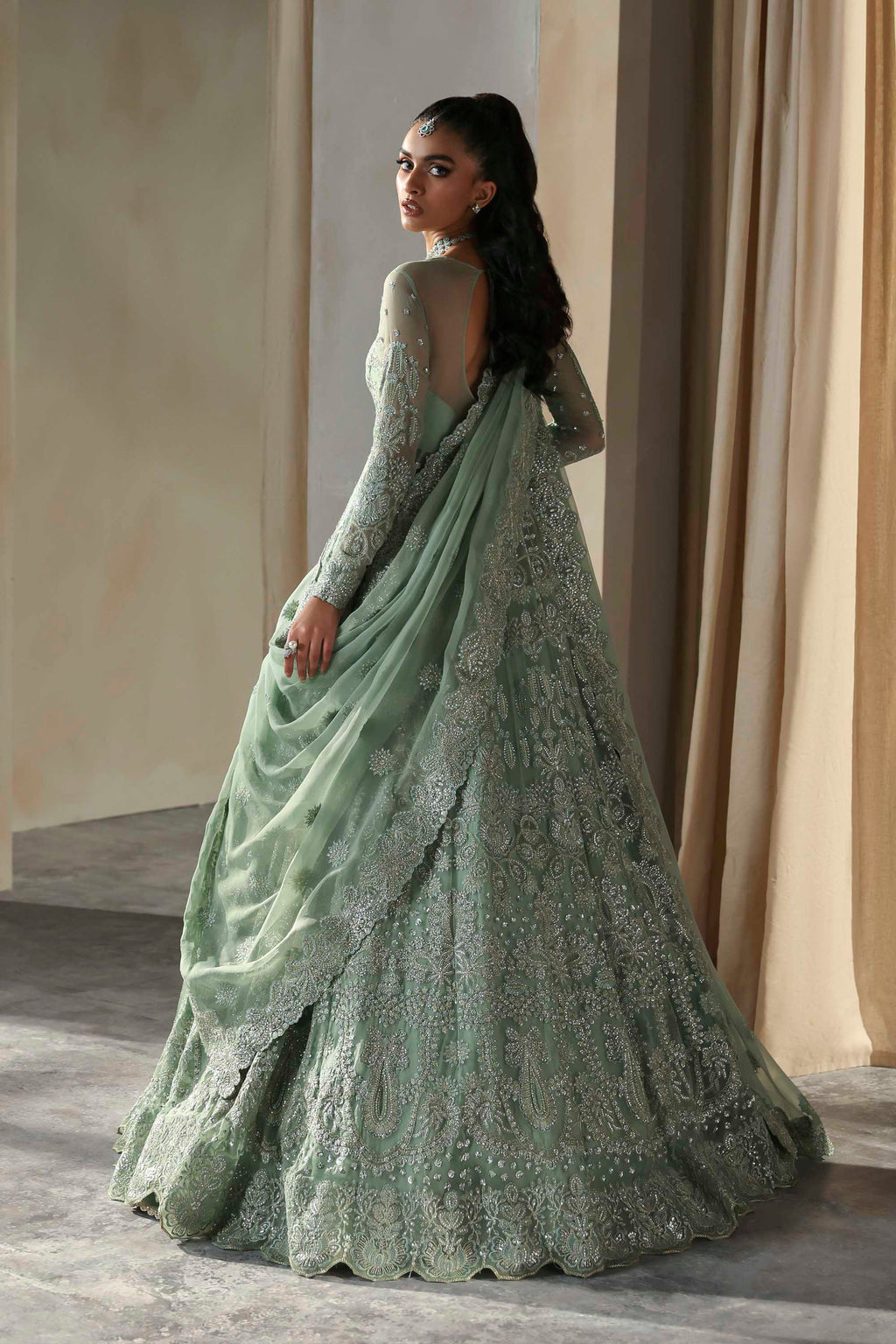 Hayal Raw Silk Pakistani Formal Dresses - Akbar Aslam - 4