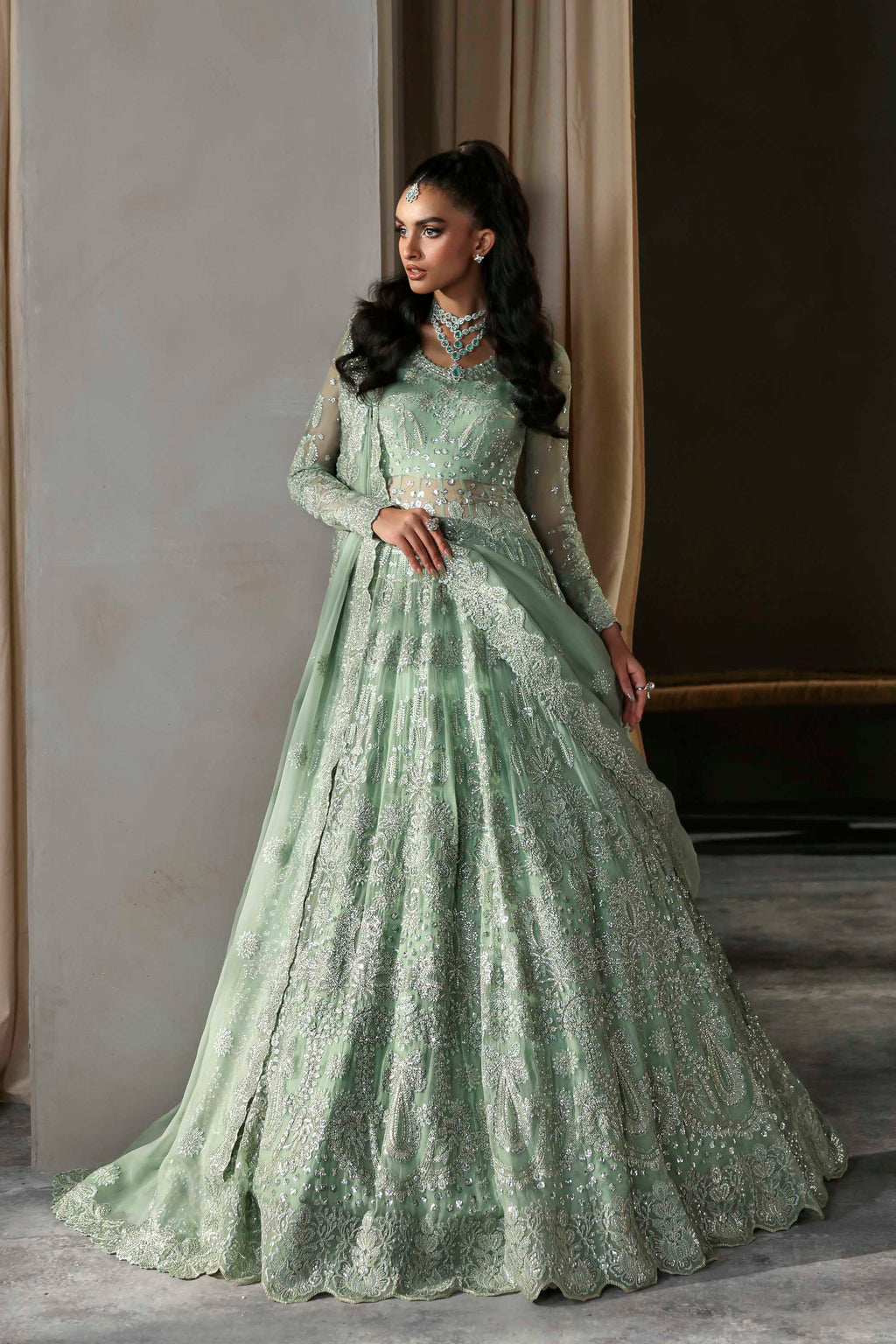 Hayal Raw Silk Pakistani Formal Dresses - Akbar Aslam - 5